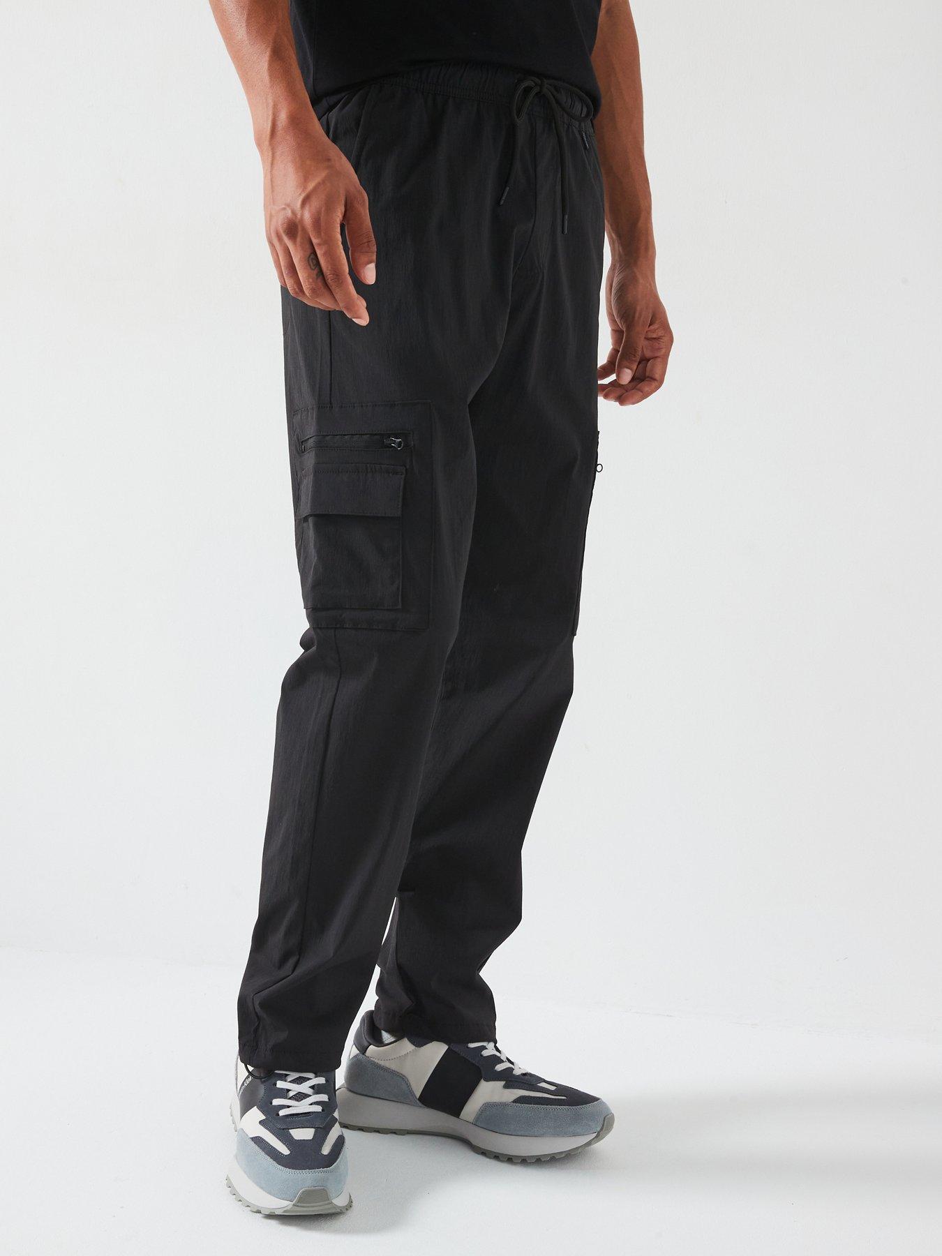 Jack Jones Kane Relaxed Fit Tech Cargo Trousers Black Very