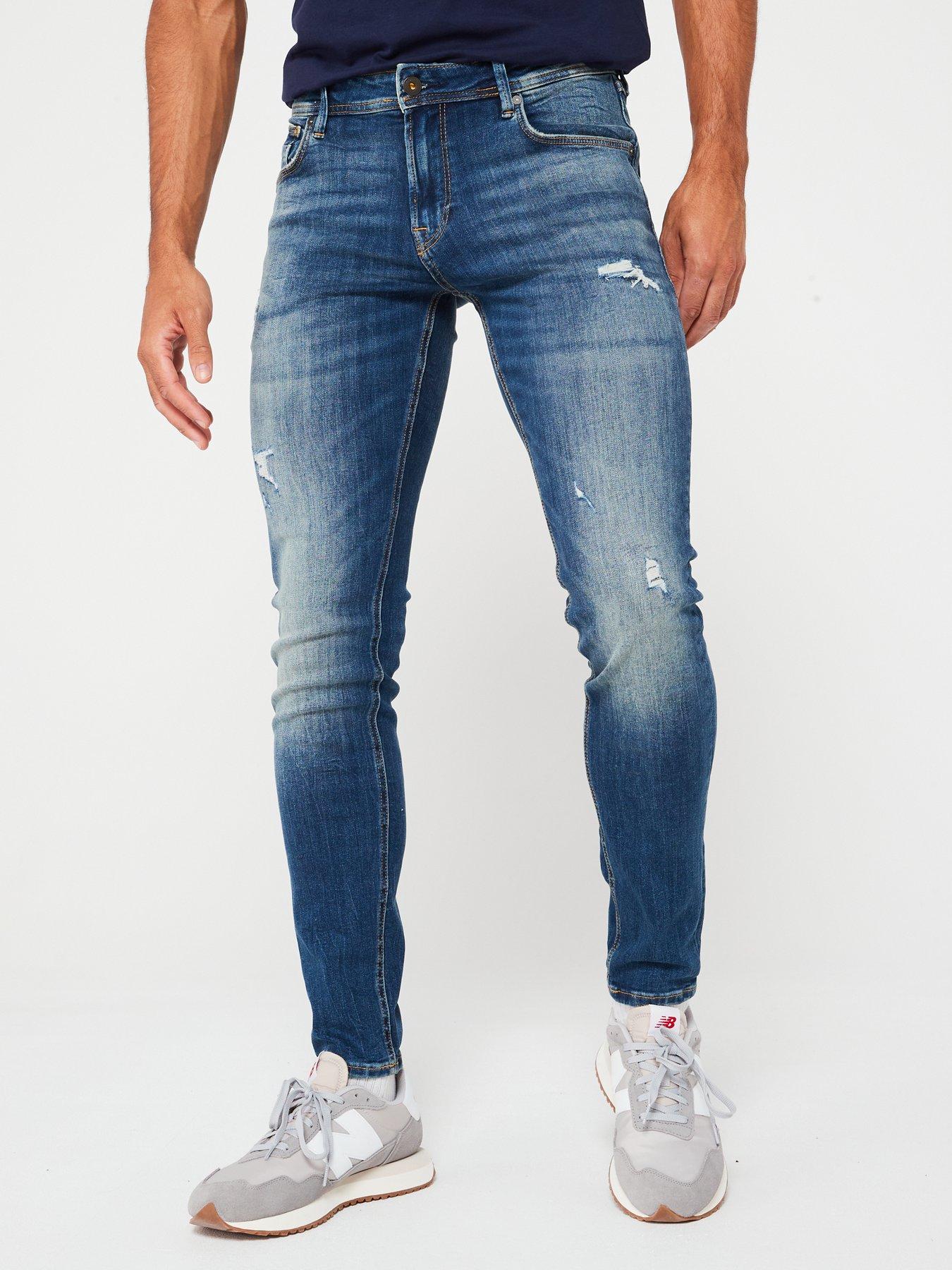 Jack & Jones Jack &amp; Jones Liam Skinny Fit Jeans - Blue Denim, Blue Denim, Size 28, Length Regular, Men