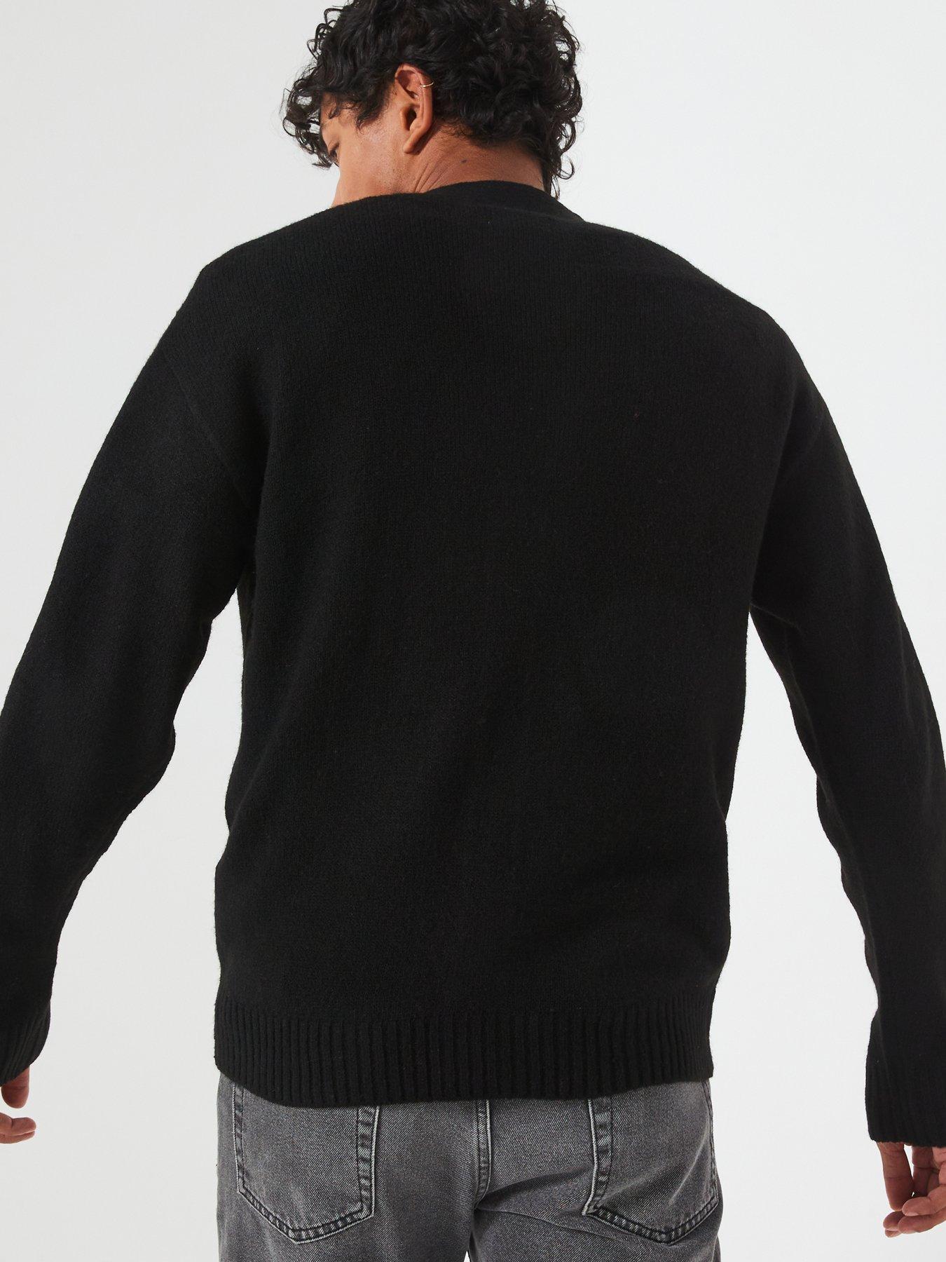 Image 2 of 6 of Jack & Jones Knitted Cardigan - Black