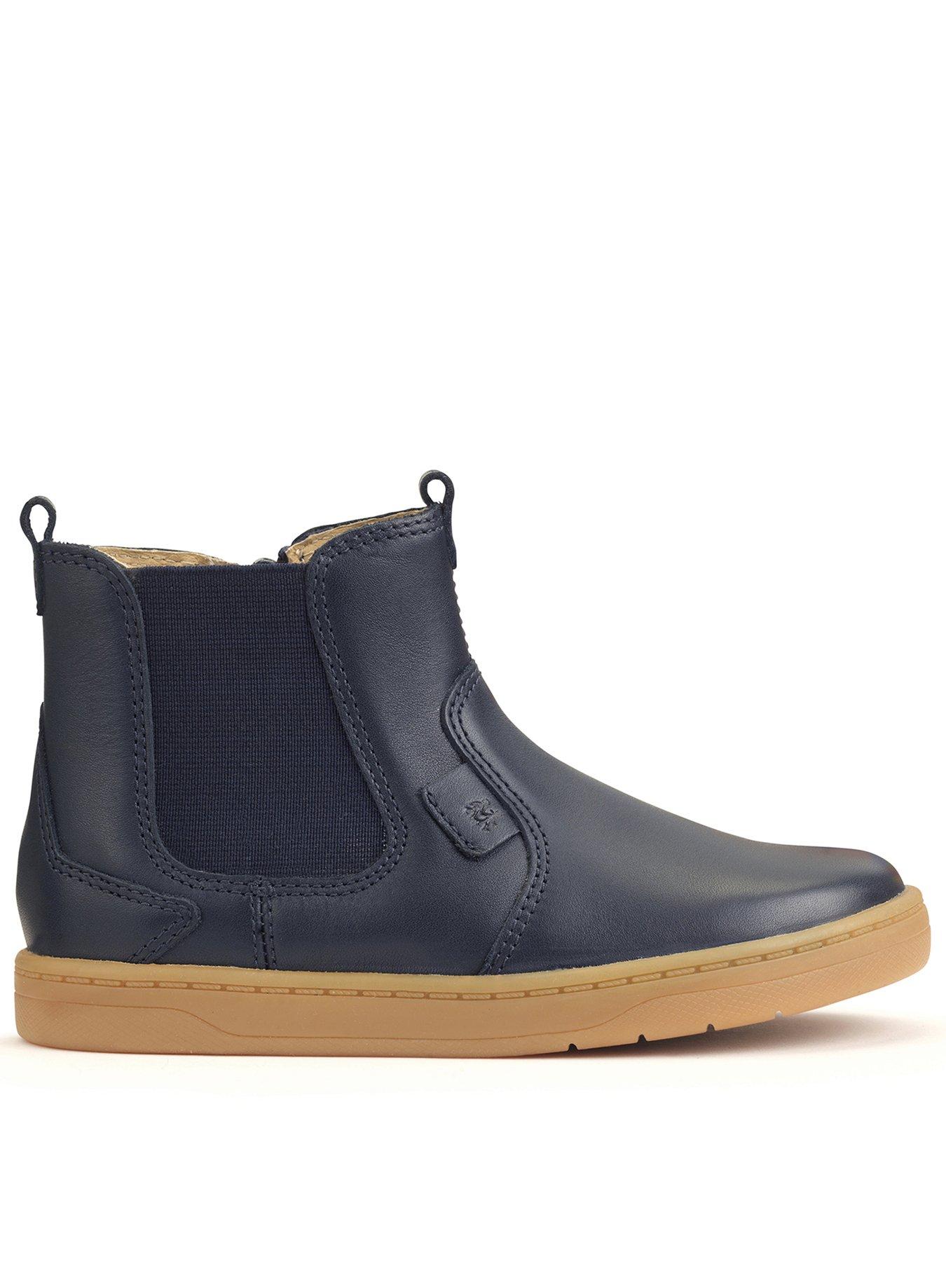 start-rite energy navy leather chelsea boot, navy, size 6.5 younger