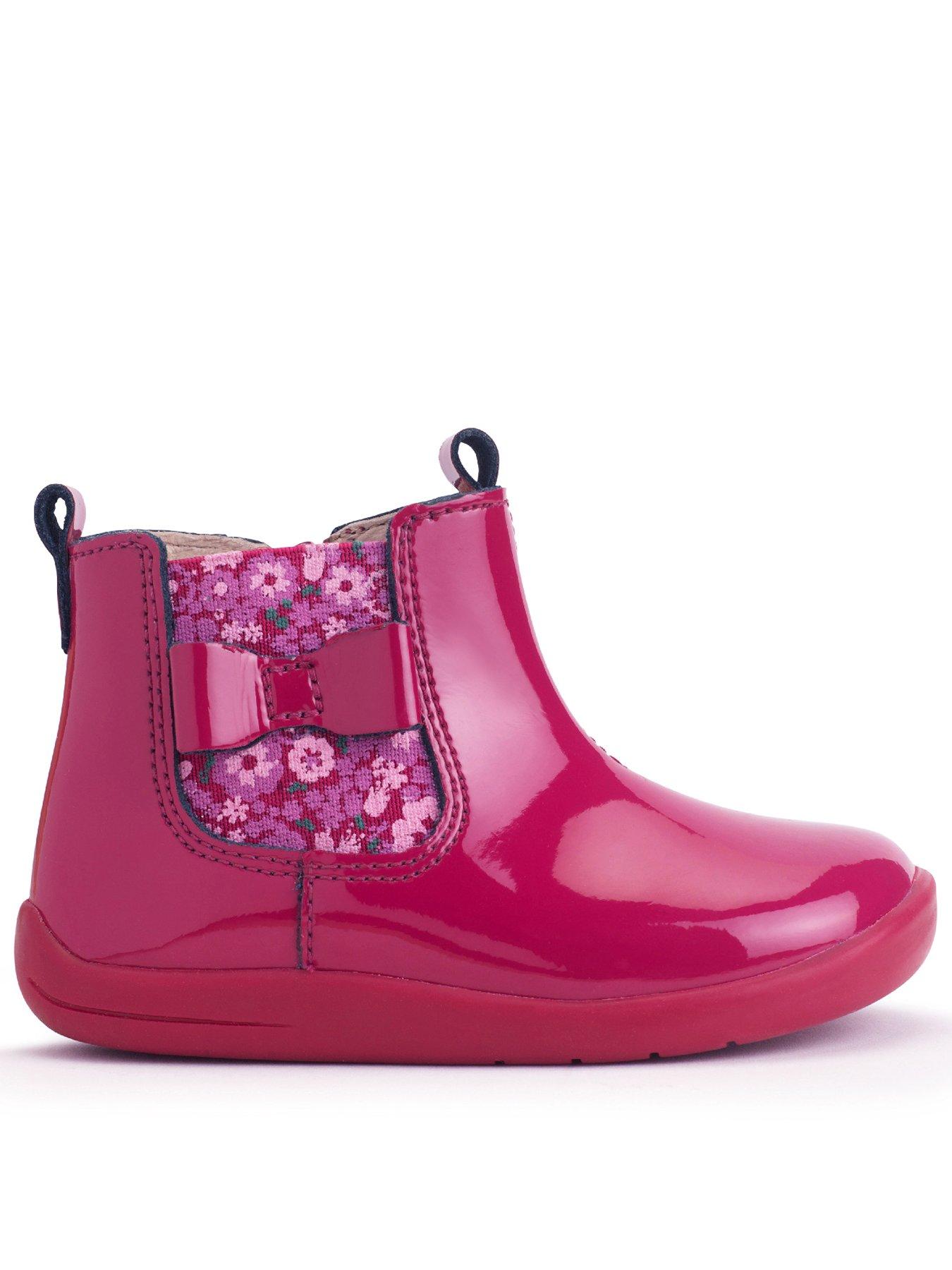 Image 1 of 6 of Start-rite Wonderland Toddler Patent Floral Bow Chelsea Boot