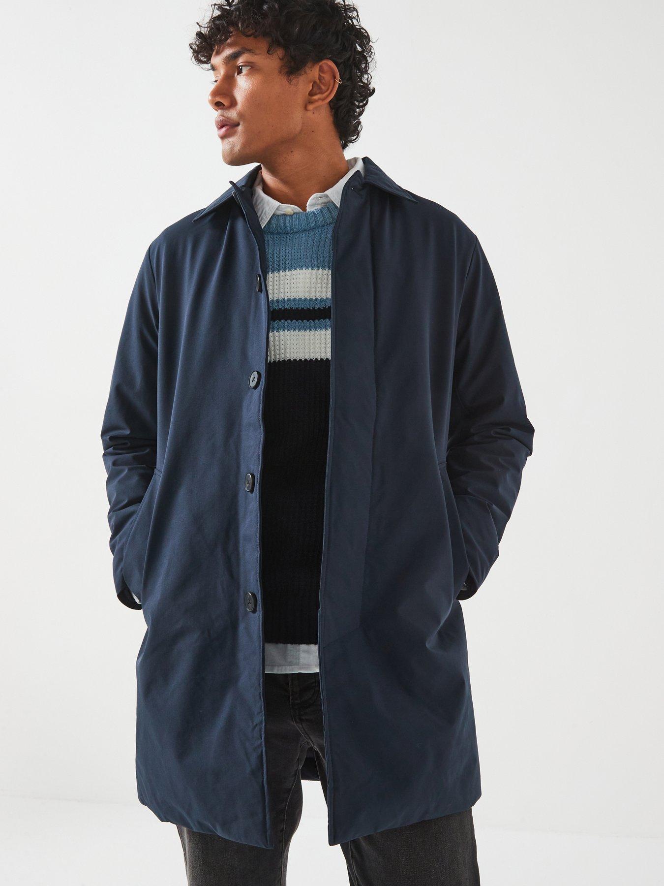 Navy Jack Jones Overcoat Jack Jones Jack Jones Premium Padded Mac - Main Image
