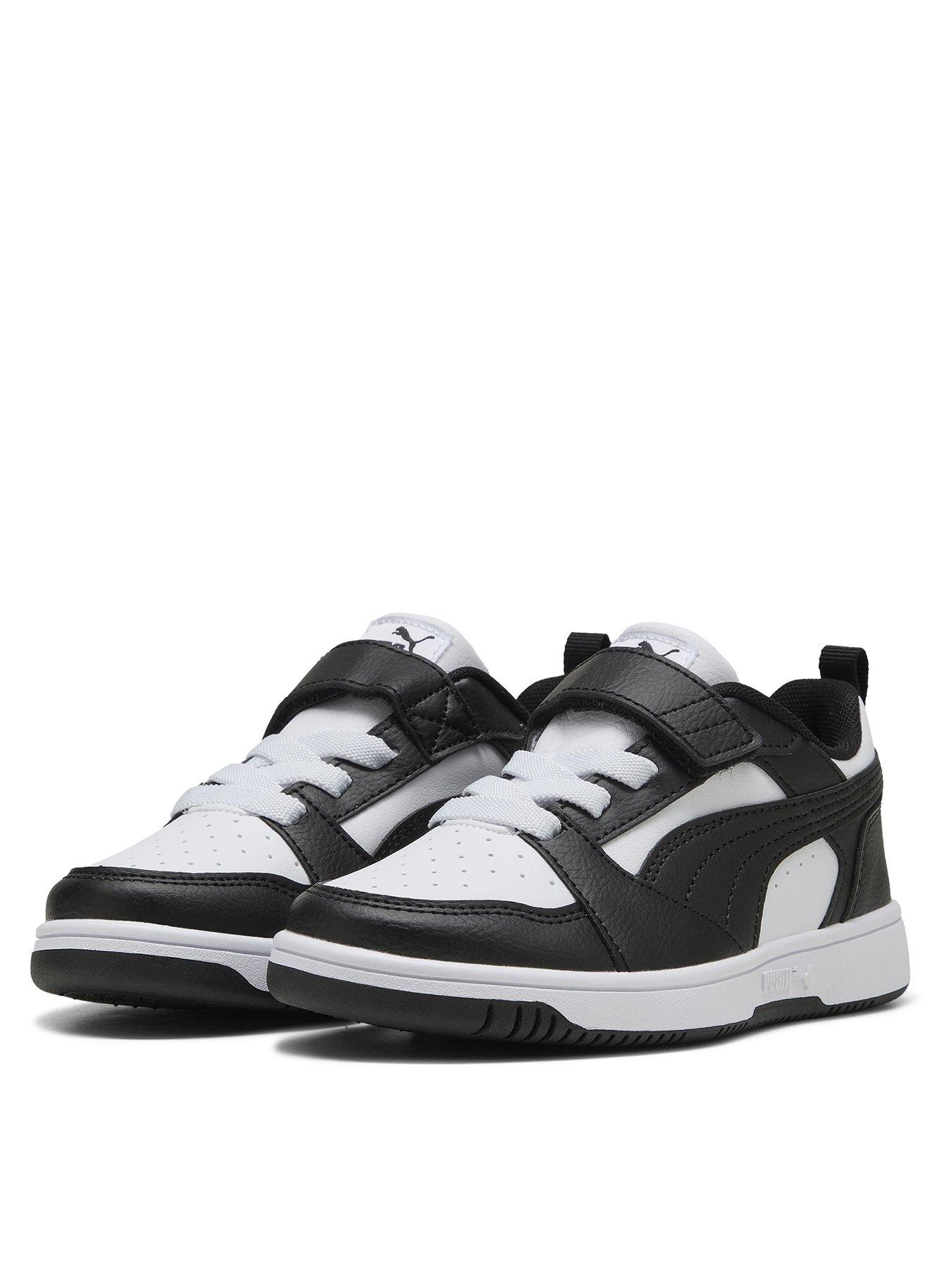 Puma Kids Unisex Rebound V6 Lo Trainers White/Black Very