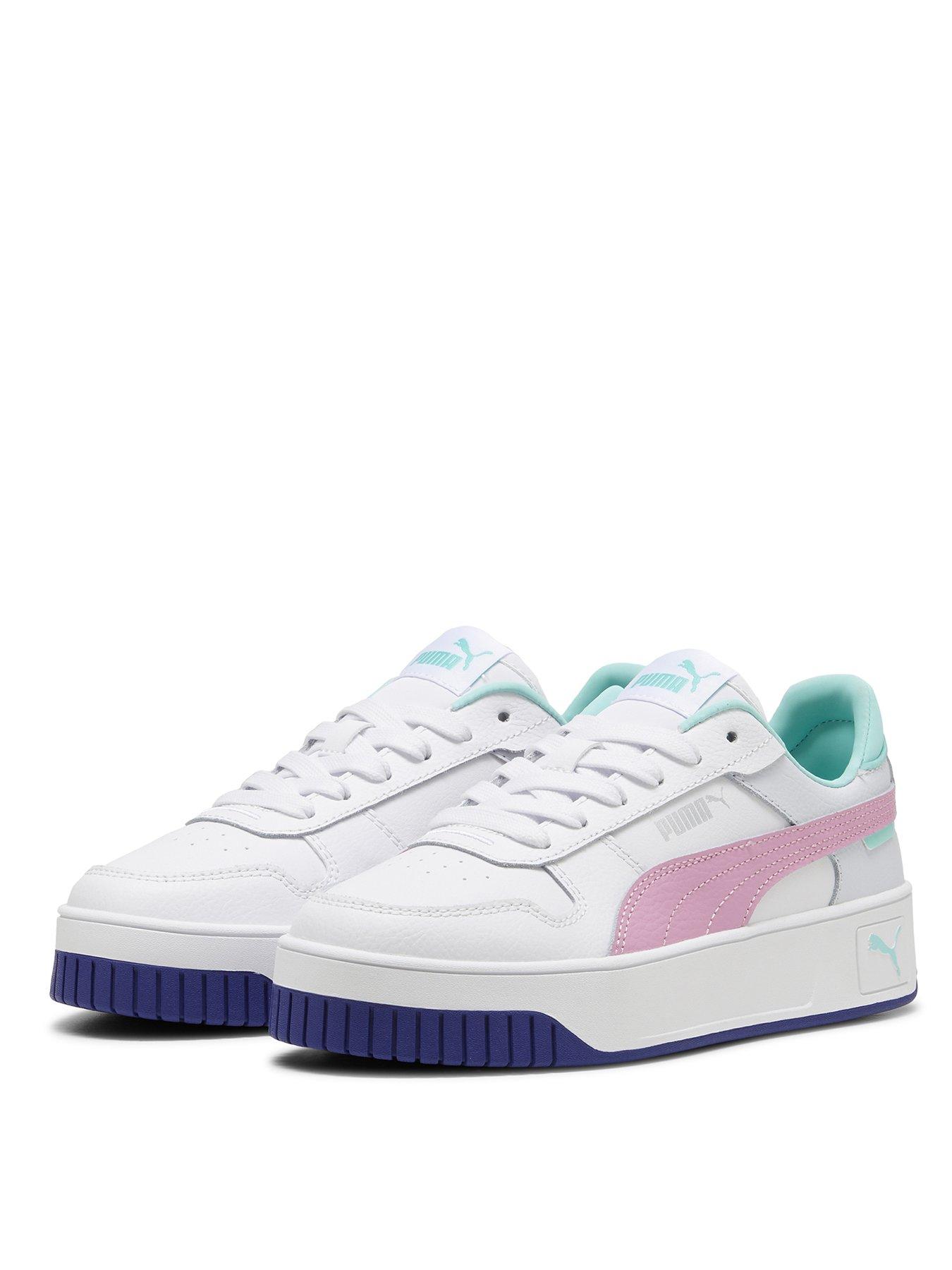 Puma Junior Girls Carina Street Trainers White Multi Very