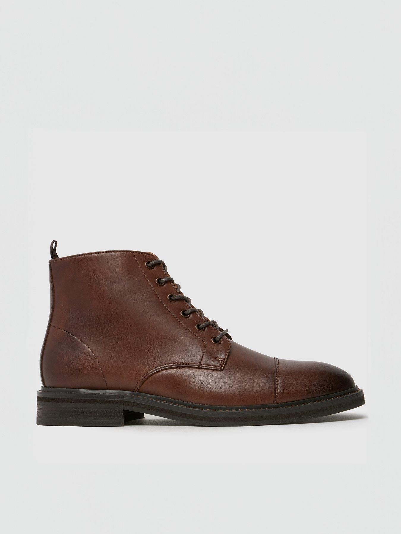 undefined Darwin Smart Toe Cap Leather Lace Up - Brown