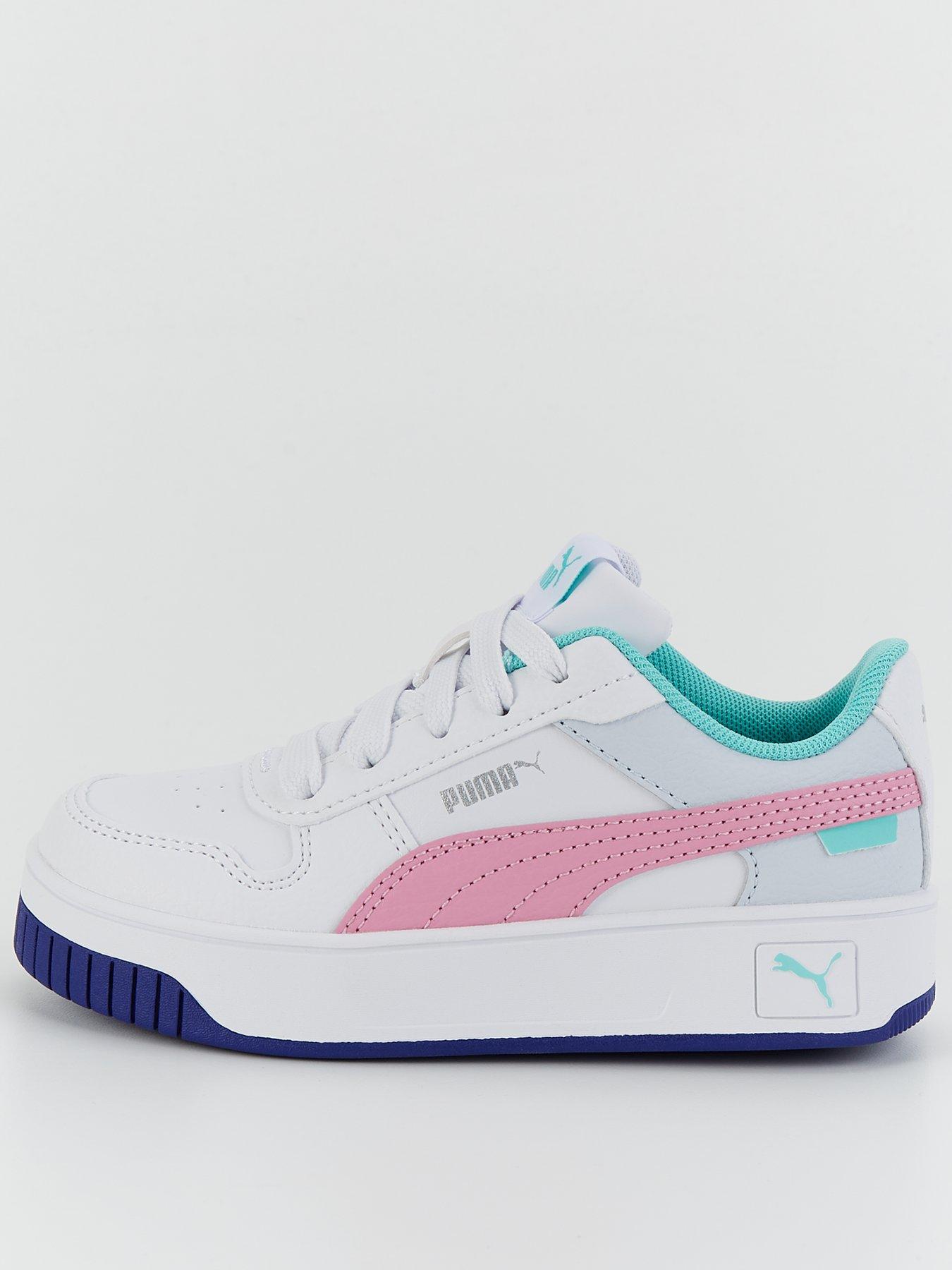 puma kid's girls carina street trainers - white multi