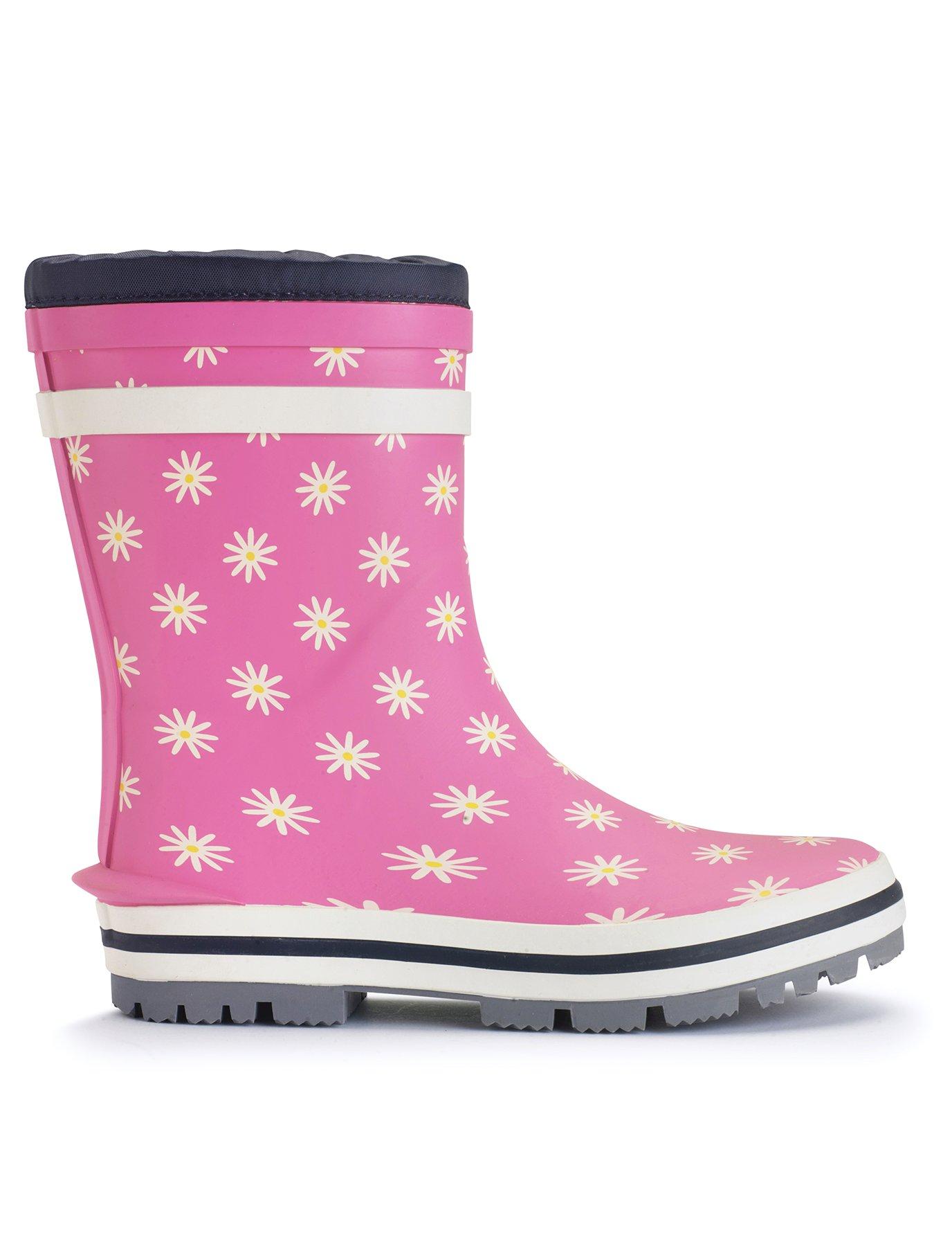 Start-rite Big Puddle Pink Daisy Wellington Boot Very - Main Image