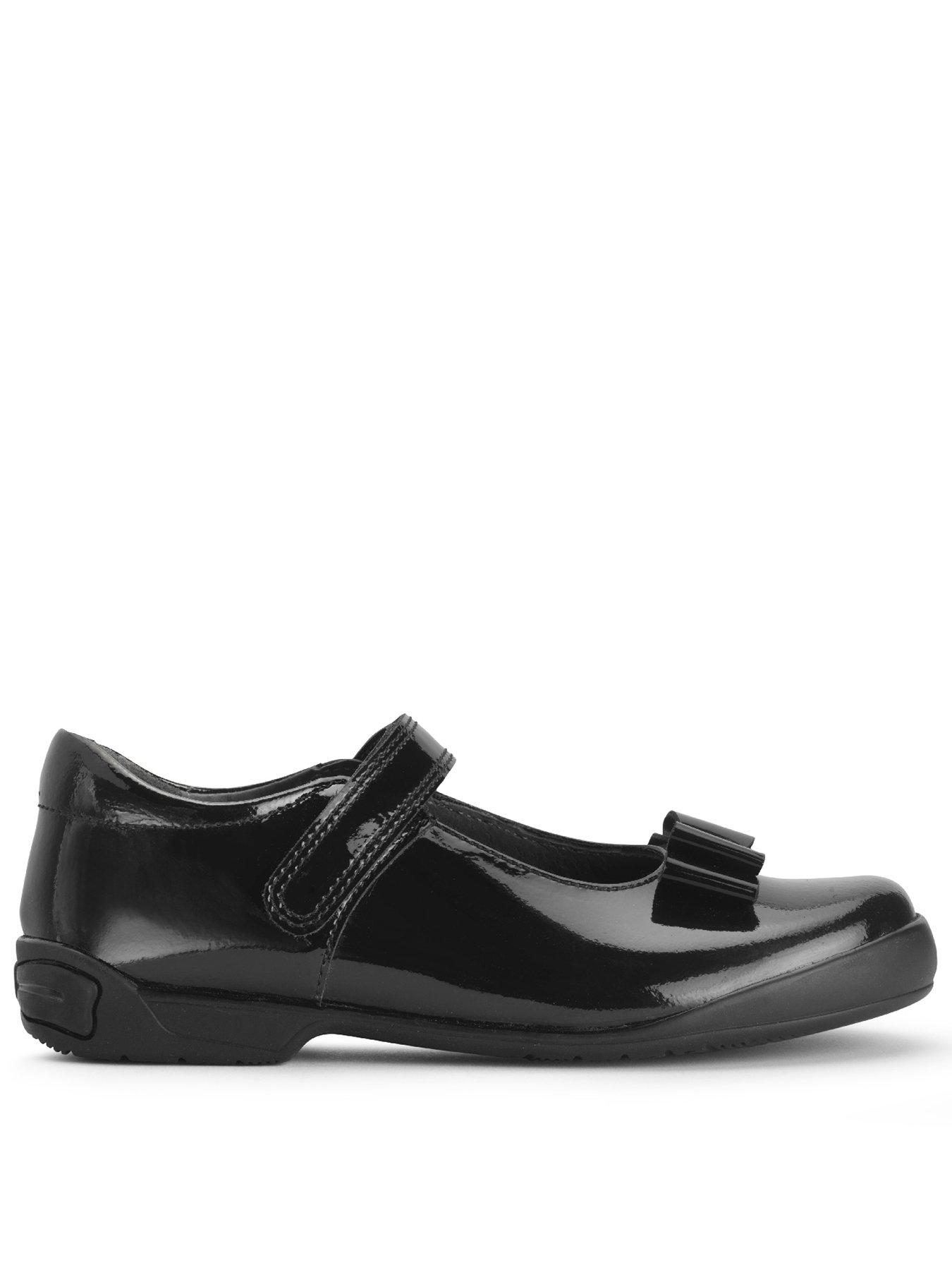 Start-rite Flourish Patent Bow Primary School Shoe - Black