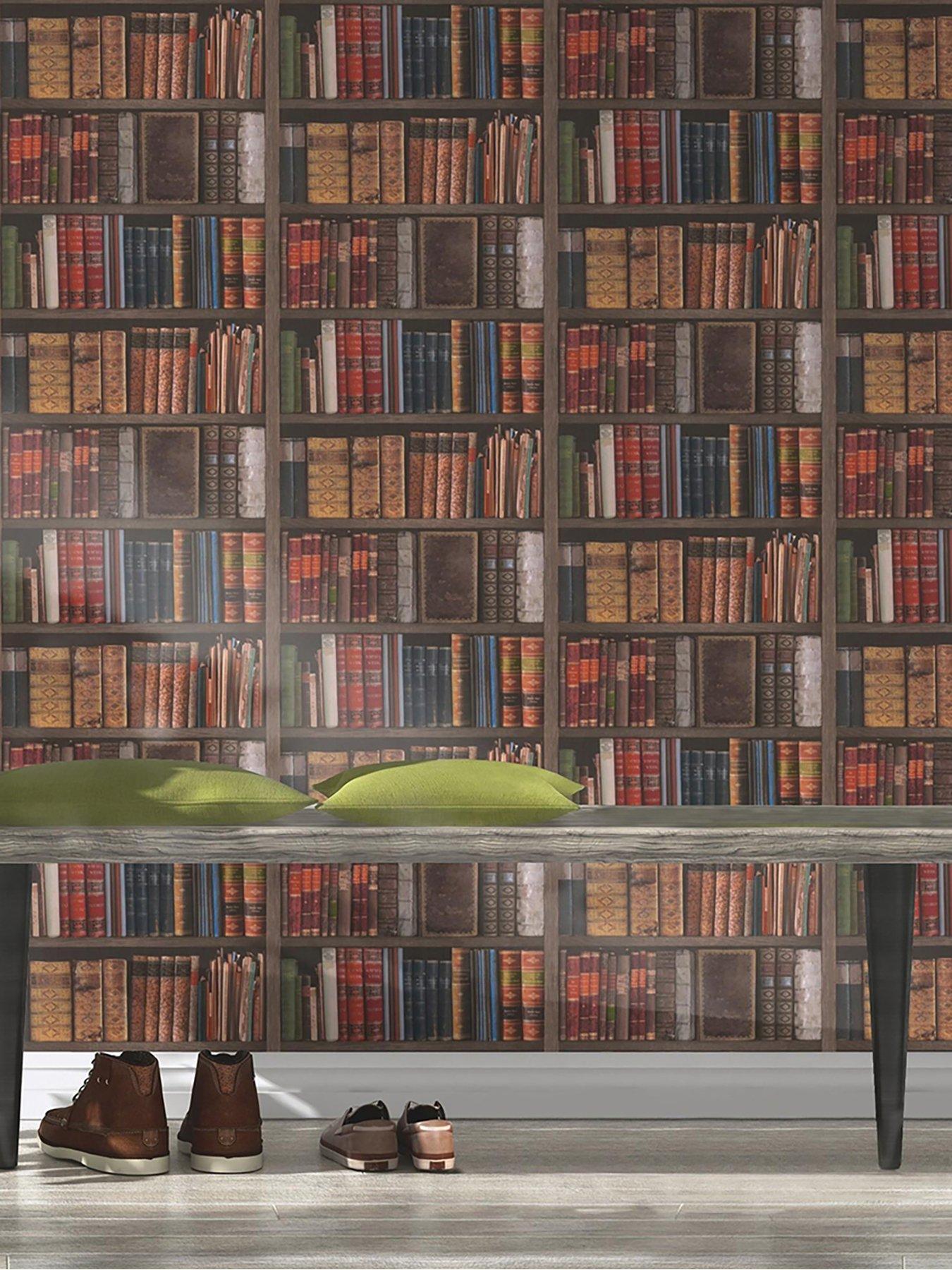 Product photograph of Rasch Library Books Wallpaper from very.co.uk