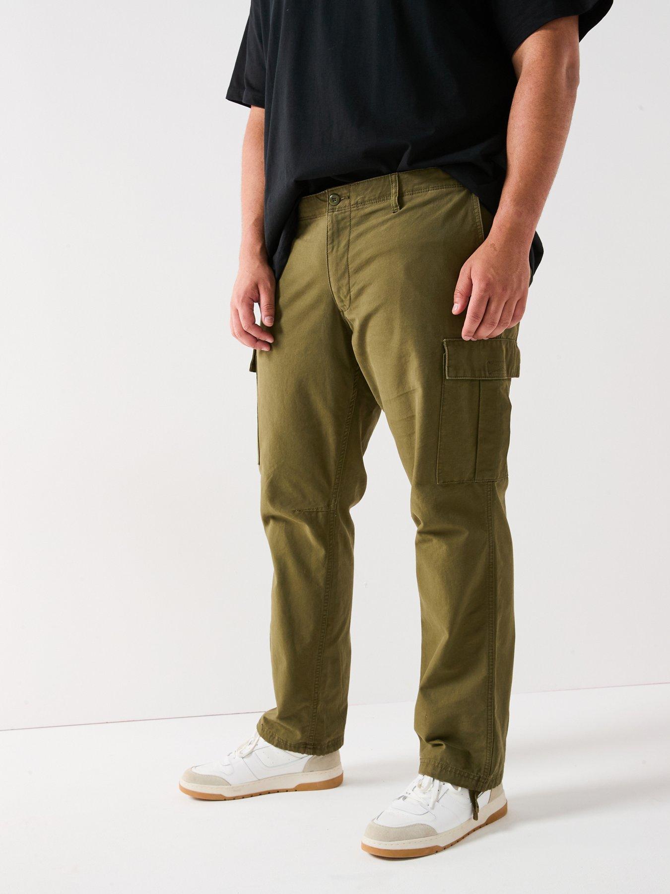 Jack & Jones Plus Kane Barkley Relaxed Fit Cargo Trousers - Green