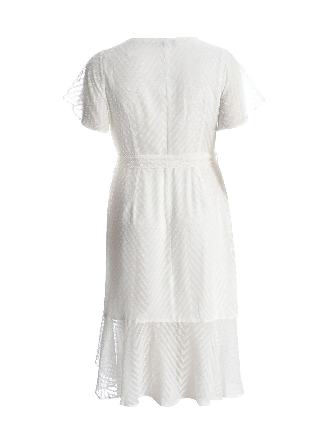 Quiz curve lace wrap dress deals