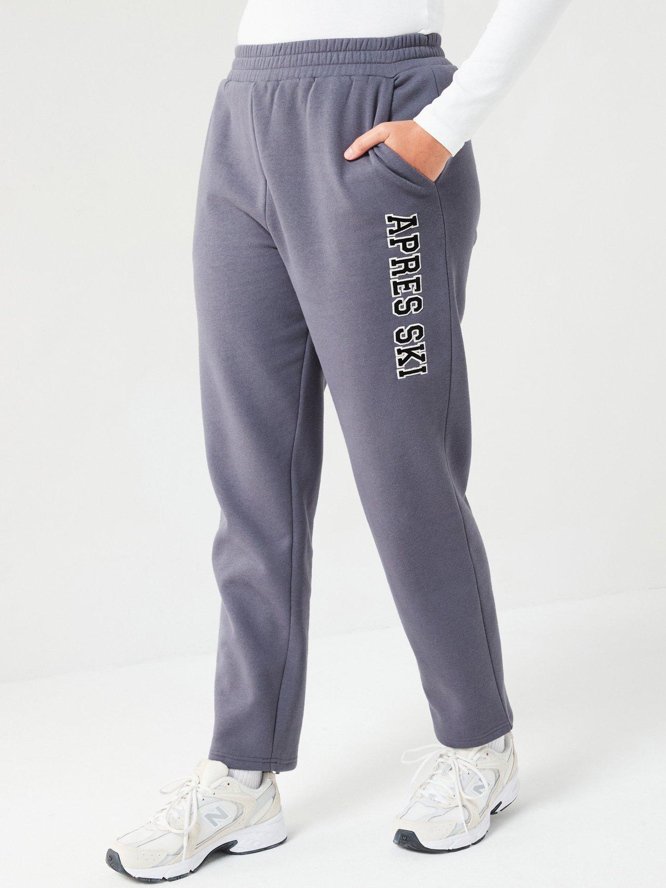 undefined Embroidered Straight Leg Jogger - Grey