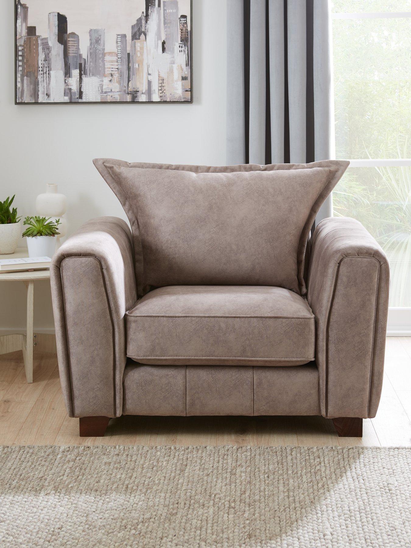 Very Home Avanti Fabric Armchair - Chocolate - FSC Certified