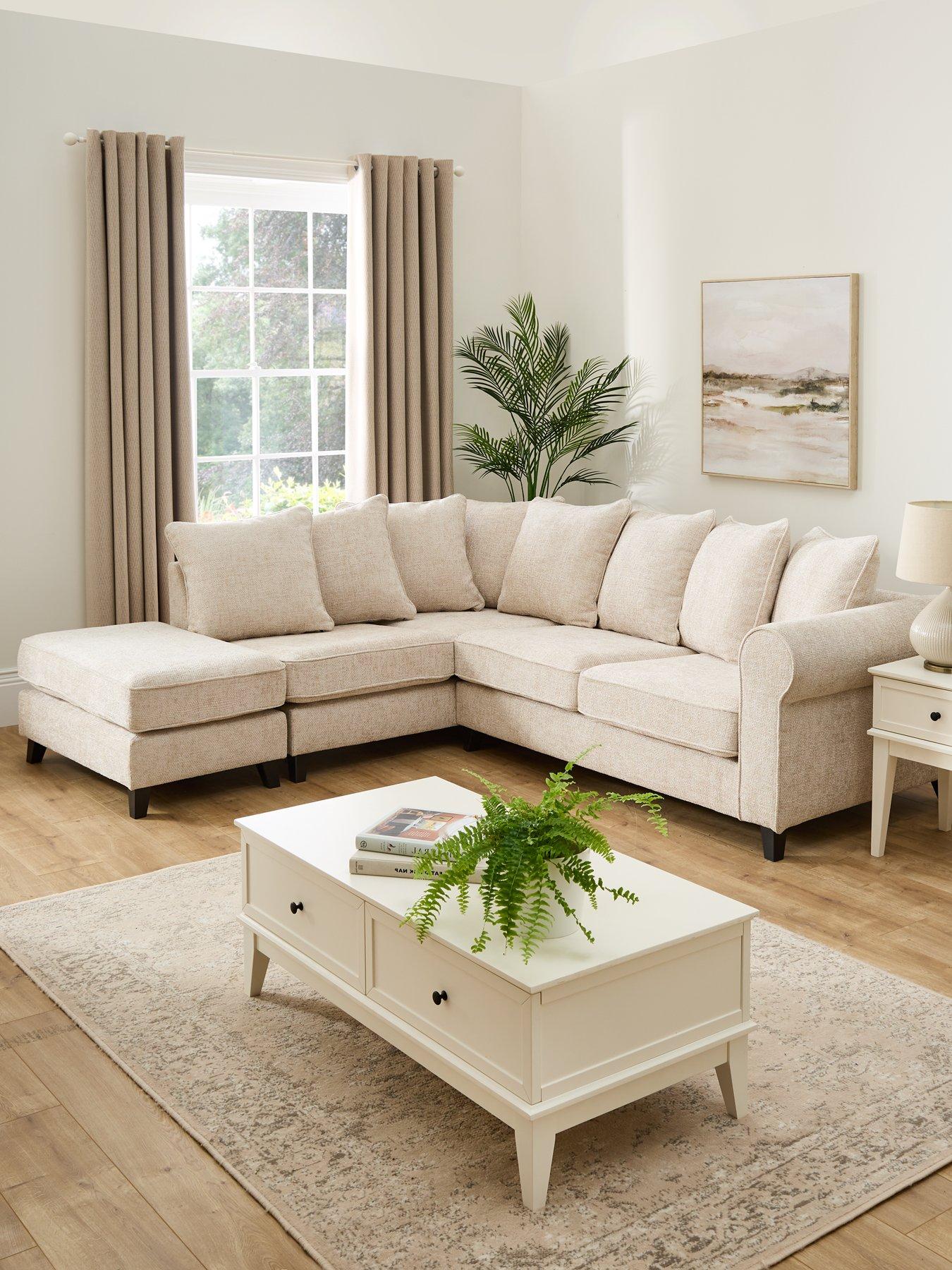 undefined Sanderson Left Hand Fabric Corner Chaise Sofa - FSC Certified