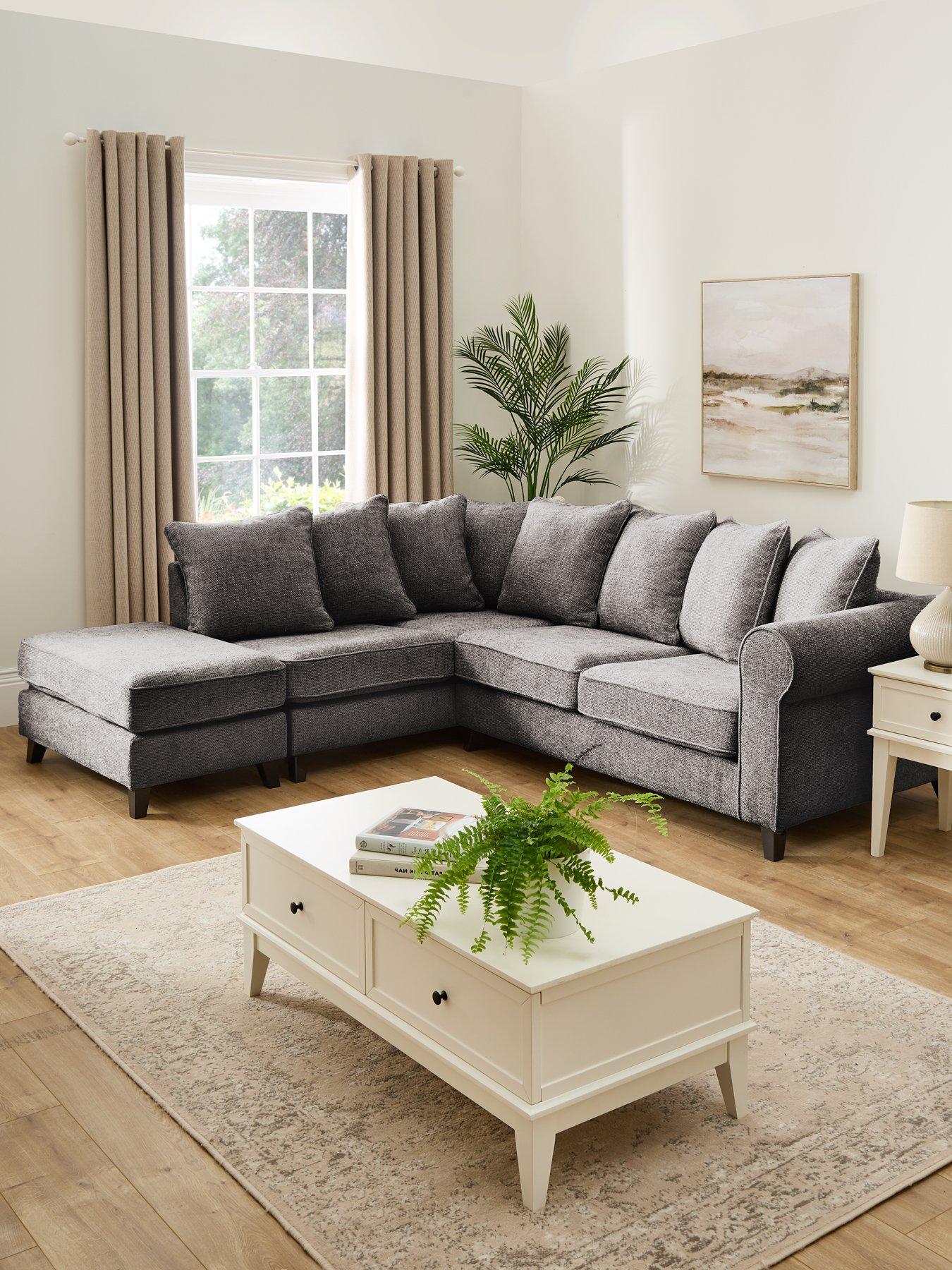 Very Home Sanderson Left Hand Fabric Corner Chaise Sofa - FSC Certified