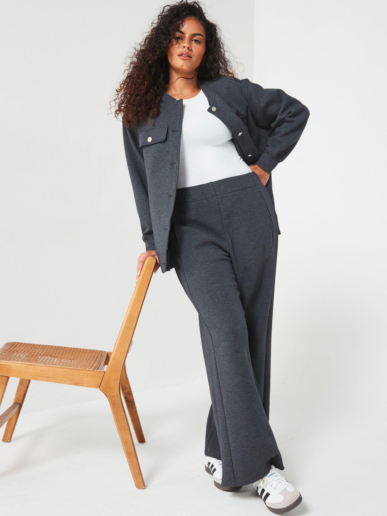 undefined Wide Leg Jogger - Grey