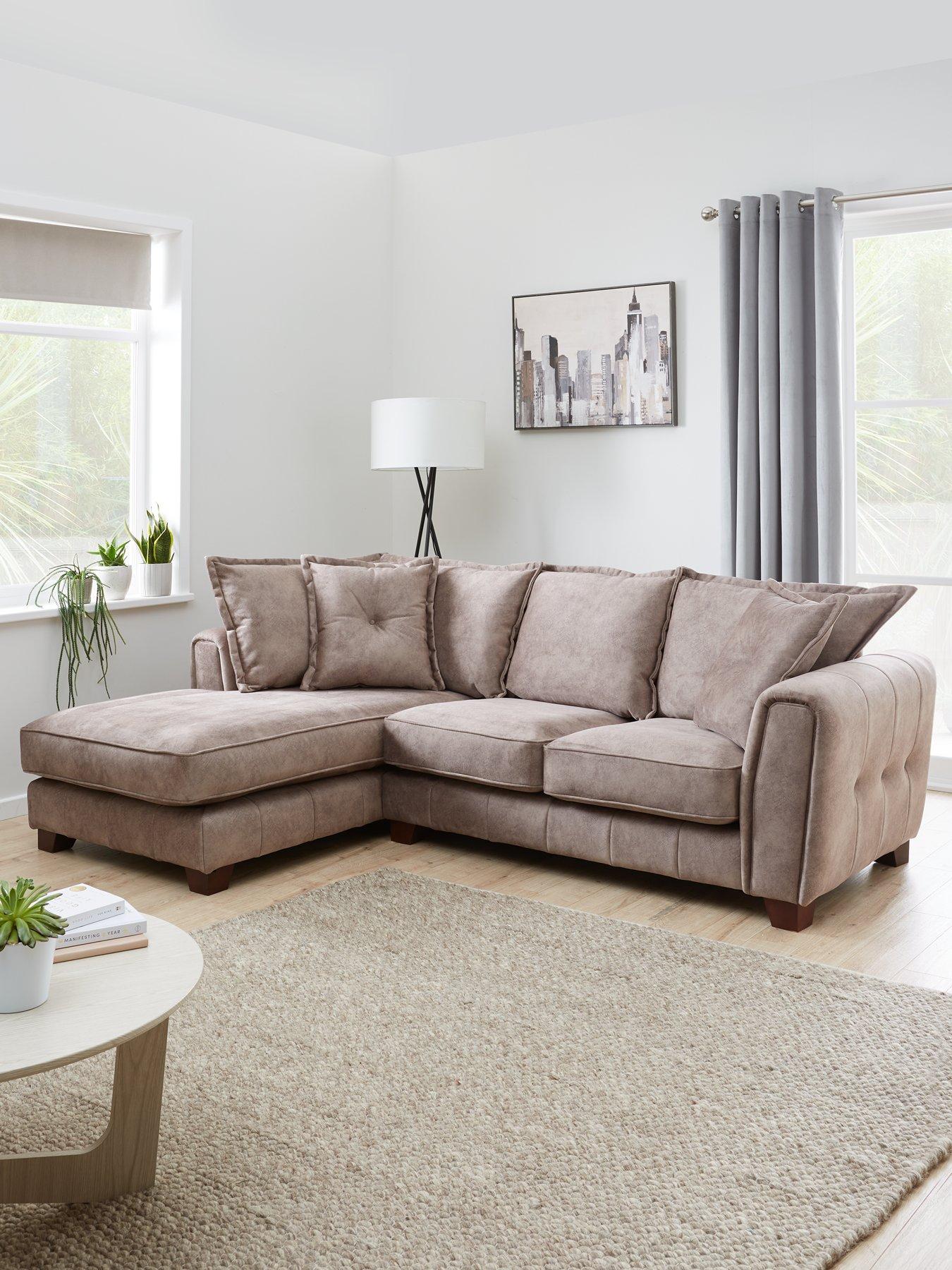 undefined Avanti Left Hand Fabric Corner Chaise - Chocolate - FSC Certified