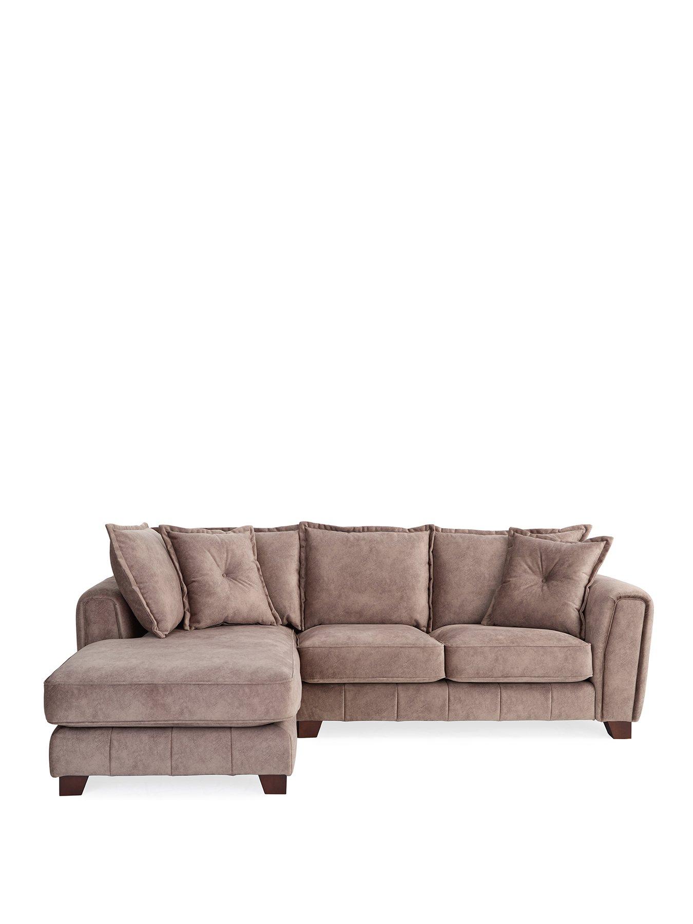 Image 2 of 7 of Very Home Avanti Left Hand&nbsp;Fabric&nbsp;Corner Chaise - Chocolate - FSC Certified