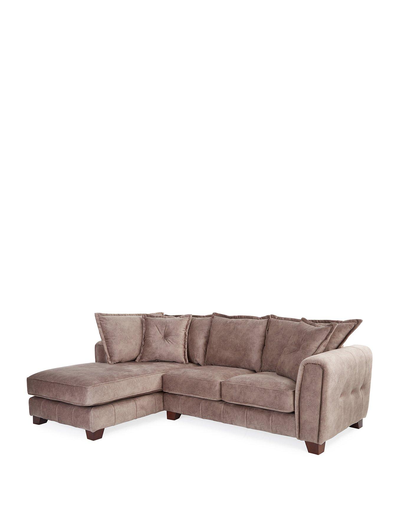 Image 3 of 7 of Very Home Avanti Left Hand&nbsp;Fabric&nbsp;Corner Chaise - Chocolate - FSC Certified