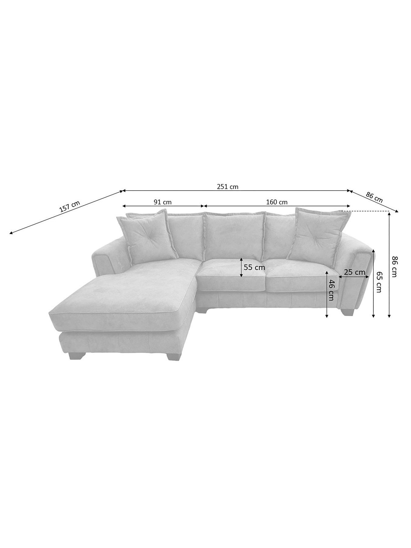Image 6 of 7 of Very Home Avanti Left Hand&nbsp;Fabric&nbsp;Corner Chaise - Chocolate - FSC Certified