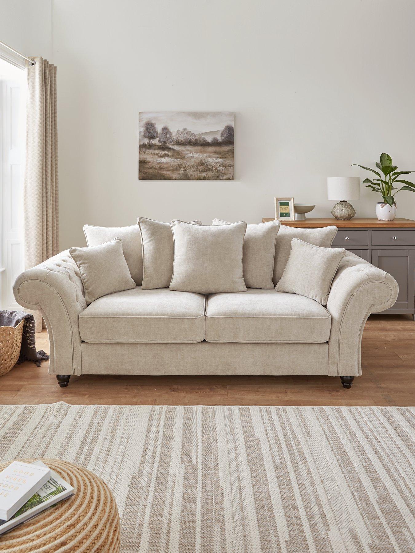 Product photograph of Very Home Windsor 3 Seater Fabric Scatter Back Sofa from very.co.uk