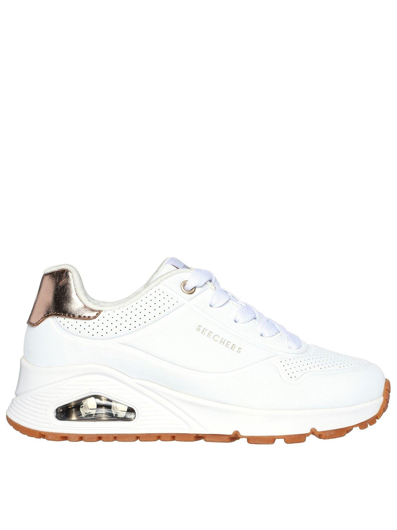 undefined Girls Uno Gen1 Shimmer Away Memory Foam Trainer - White