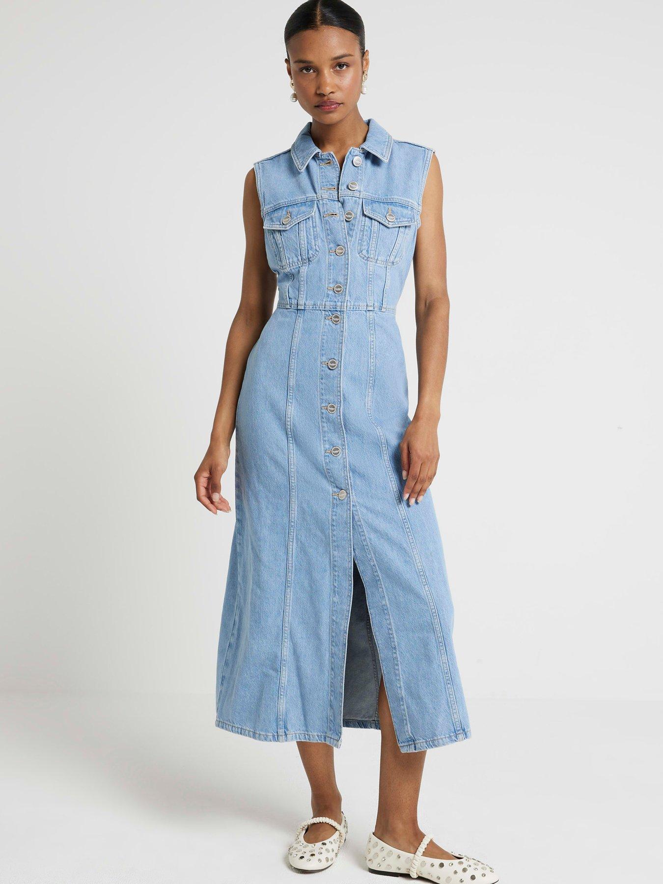 Women's denim dresses on sale sale
