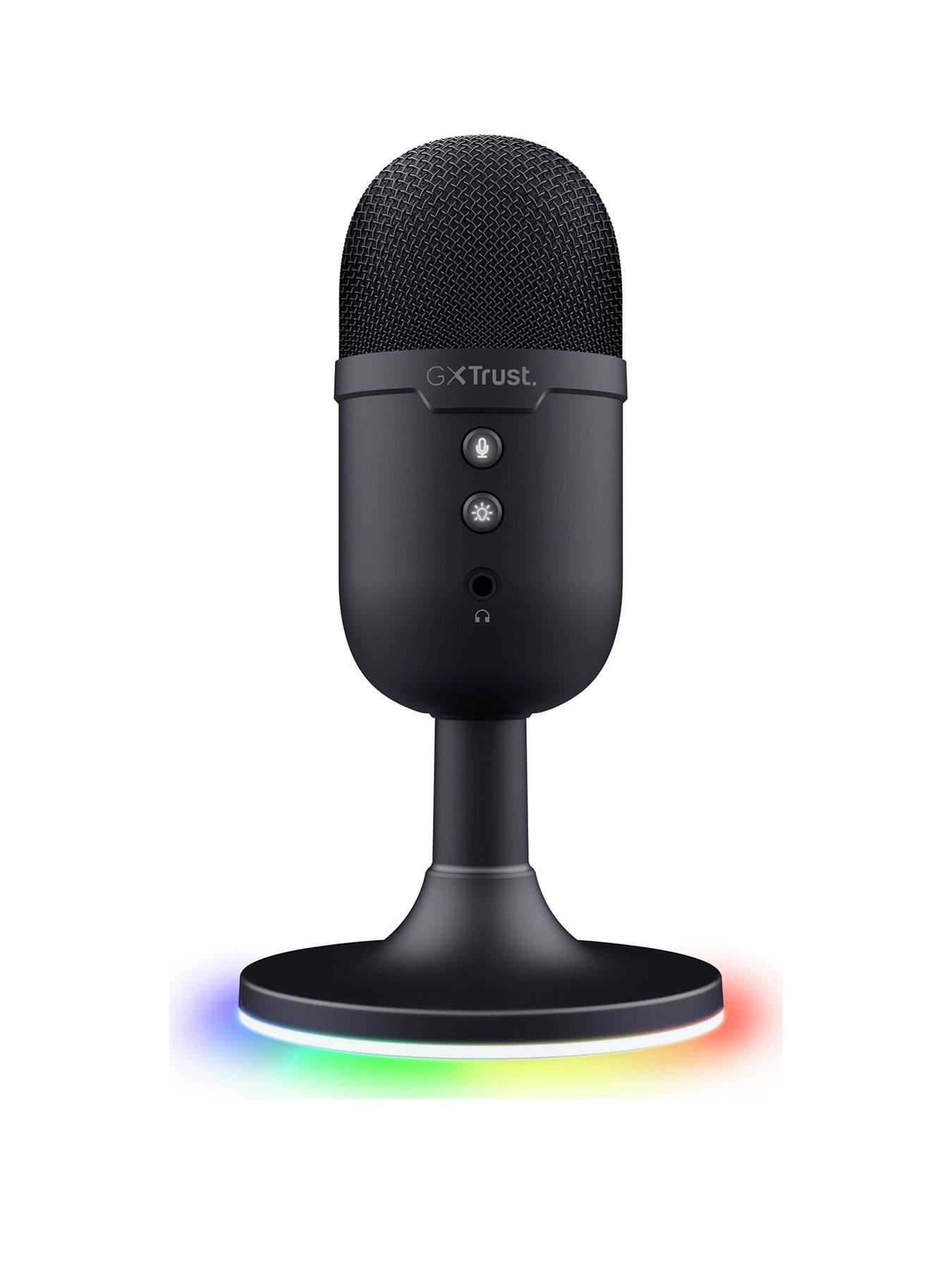 Trust GXT234 Yunix Compact USB RGB LED PC Microphone for Gaming, Streaming