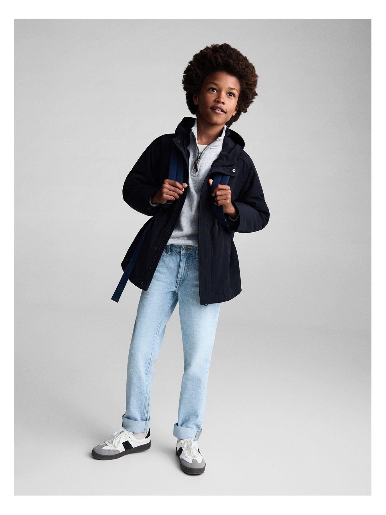 undefined Boys Hooded Coat - Navy