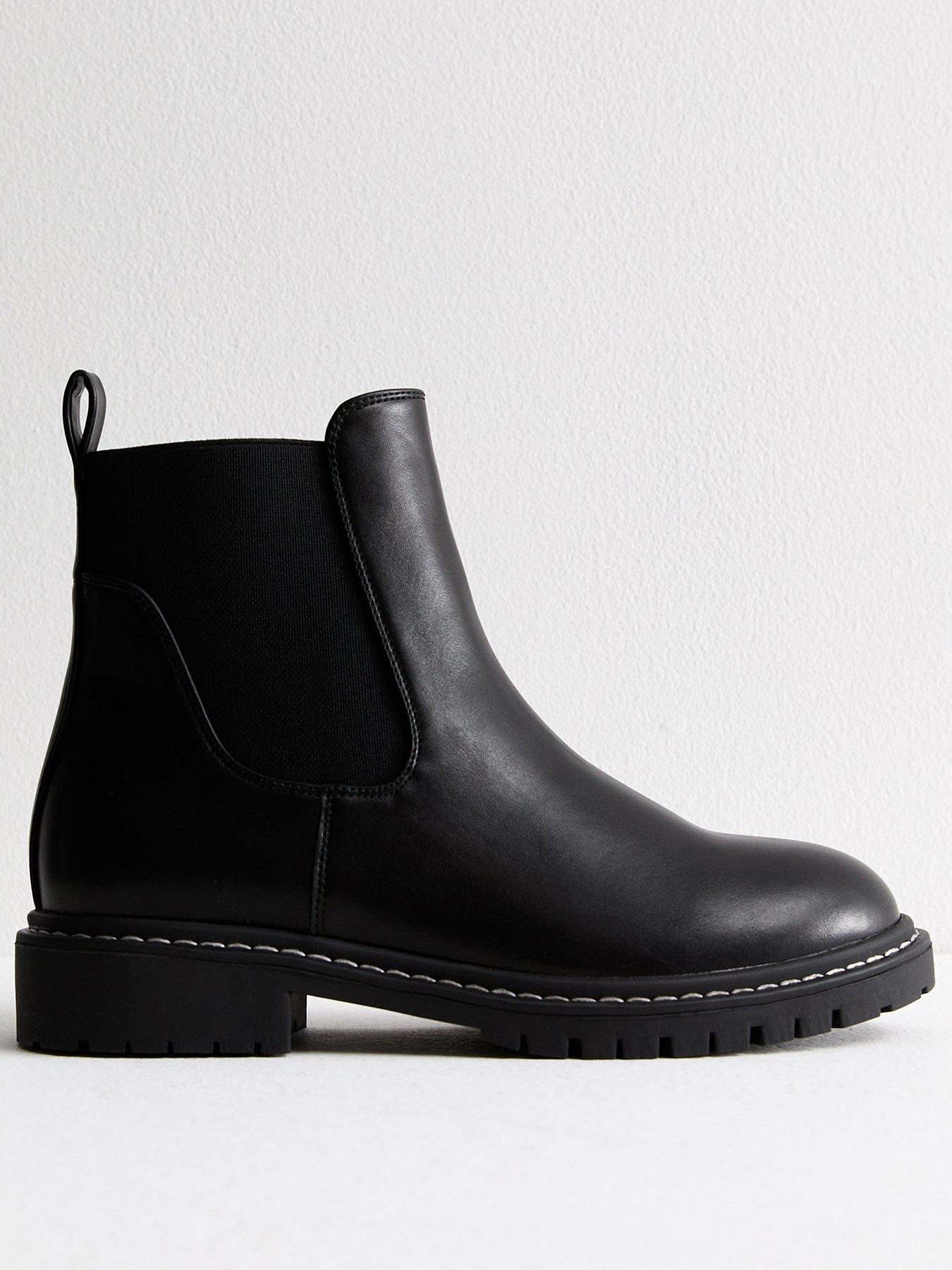 New Look Leather Look Chunky Chelsea Ankle Boots Black Very