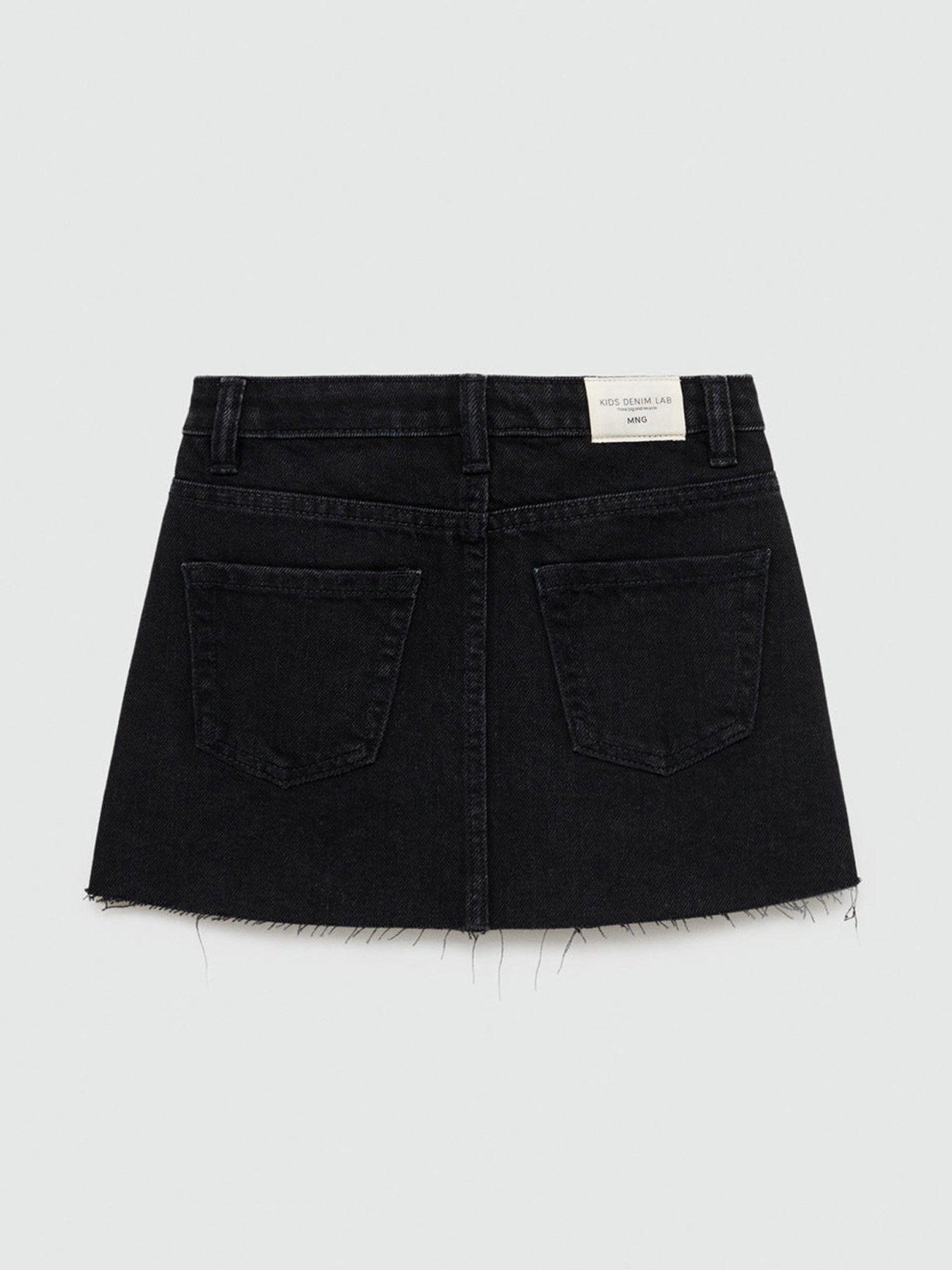 Black denim skirt very hotsell