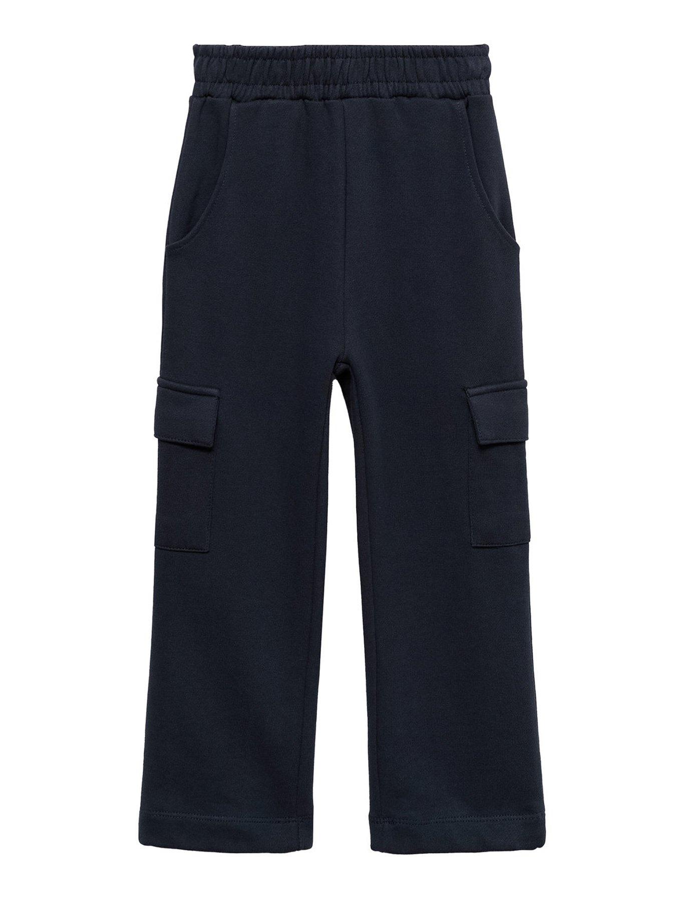 Mango Girls Straight Cargo Joggers - Navy, Navy, Size Age: 10 Years, Women
