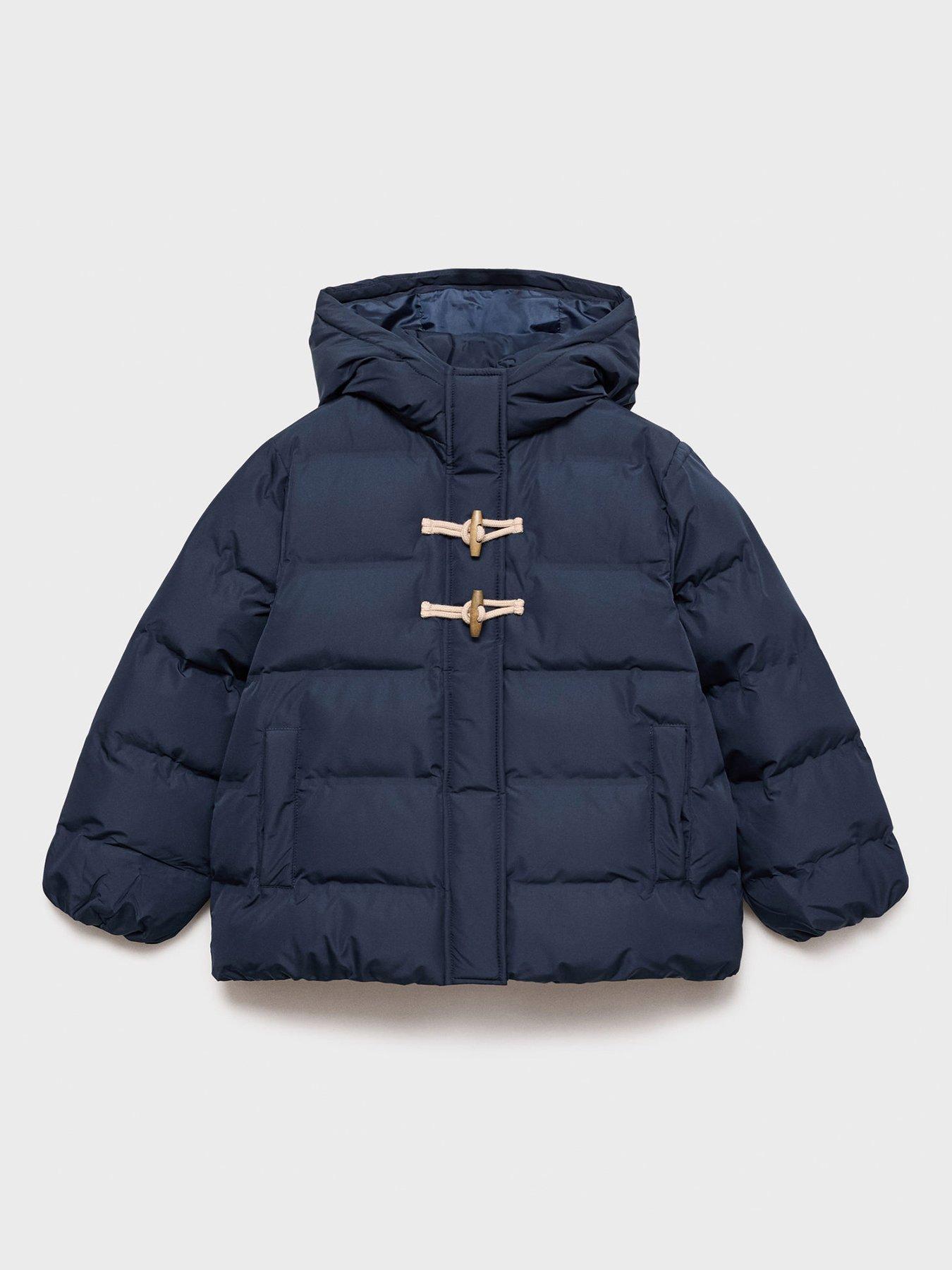 undefined Girls Toggle Detail Padded Coat - Navy