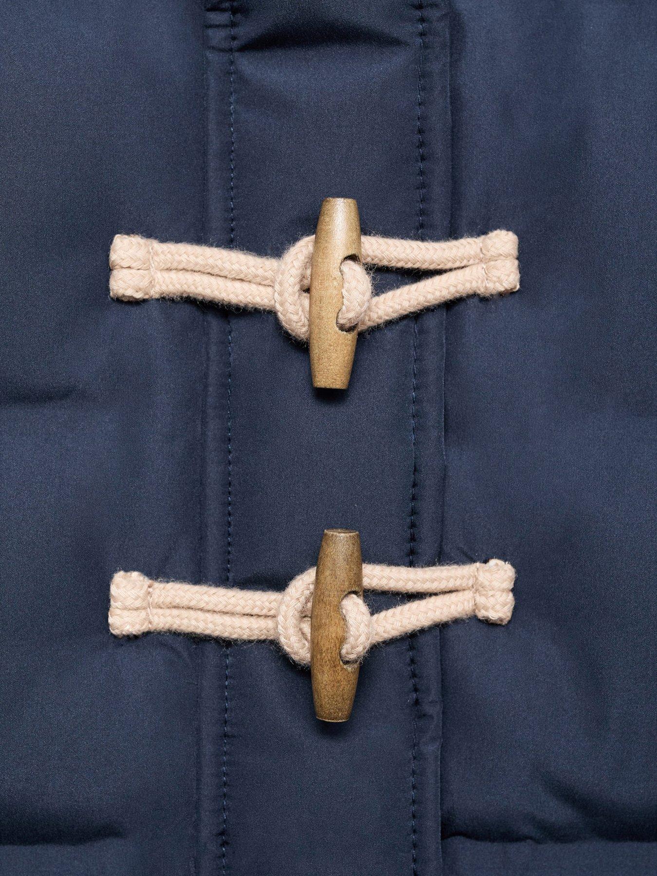 Image 4 of 4 of Mango Girls Toggle Detail Padded Coat - Navy