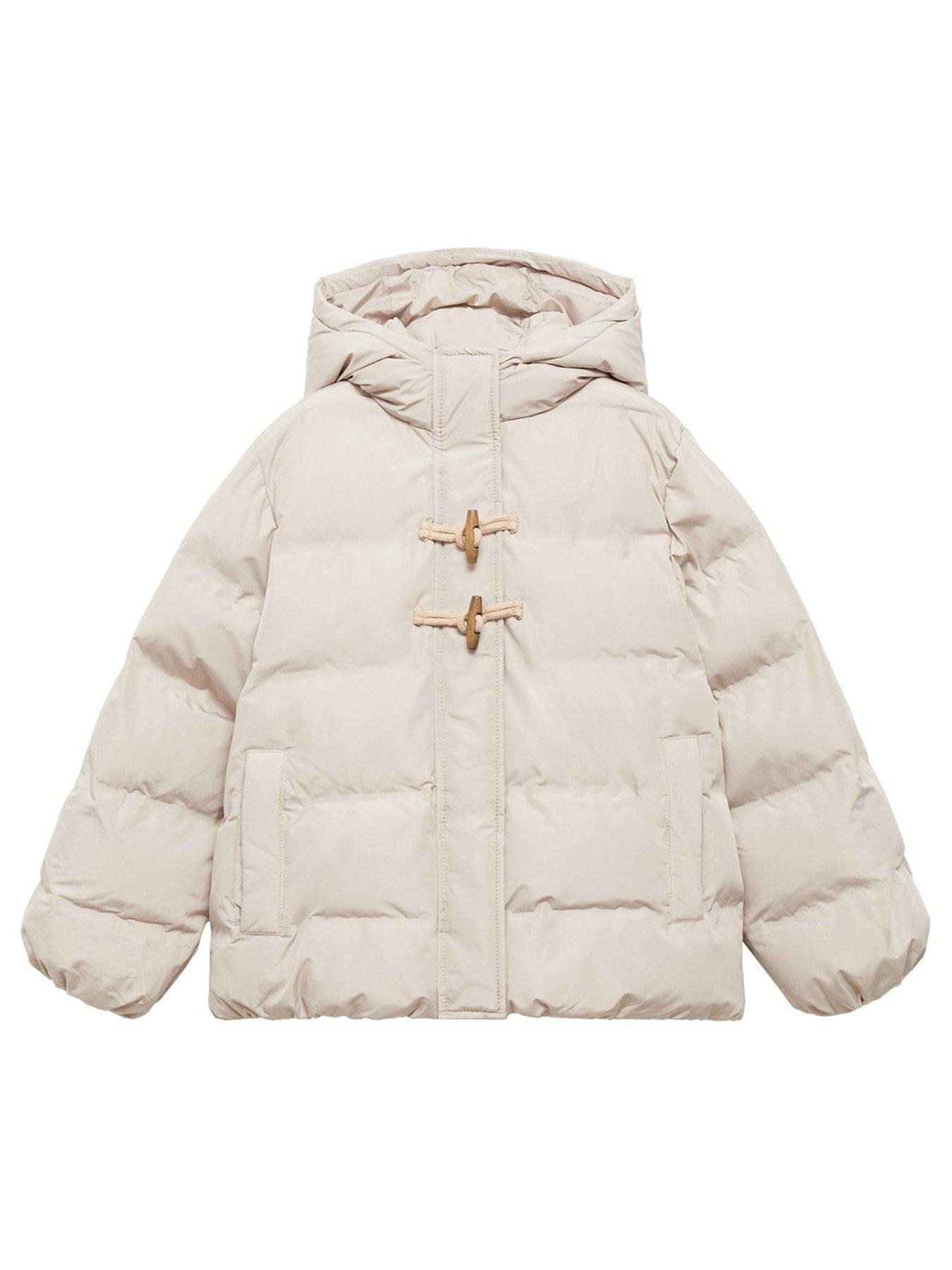 undefined Girls Toggle Detail Padded Coat - Beige