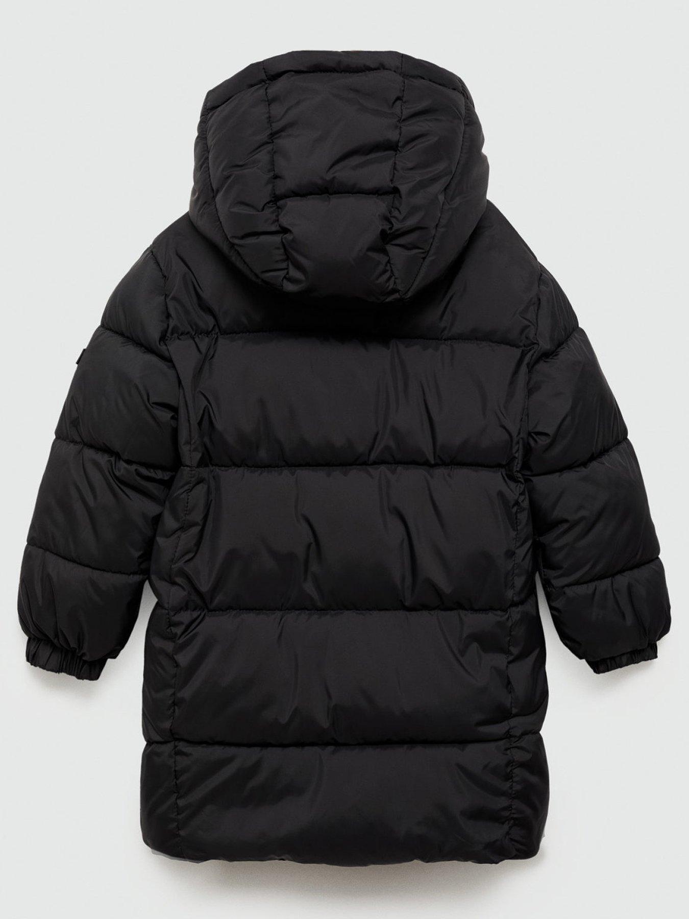 Mango Boys Longline Padded Coat Black Very