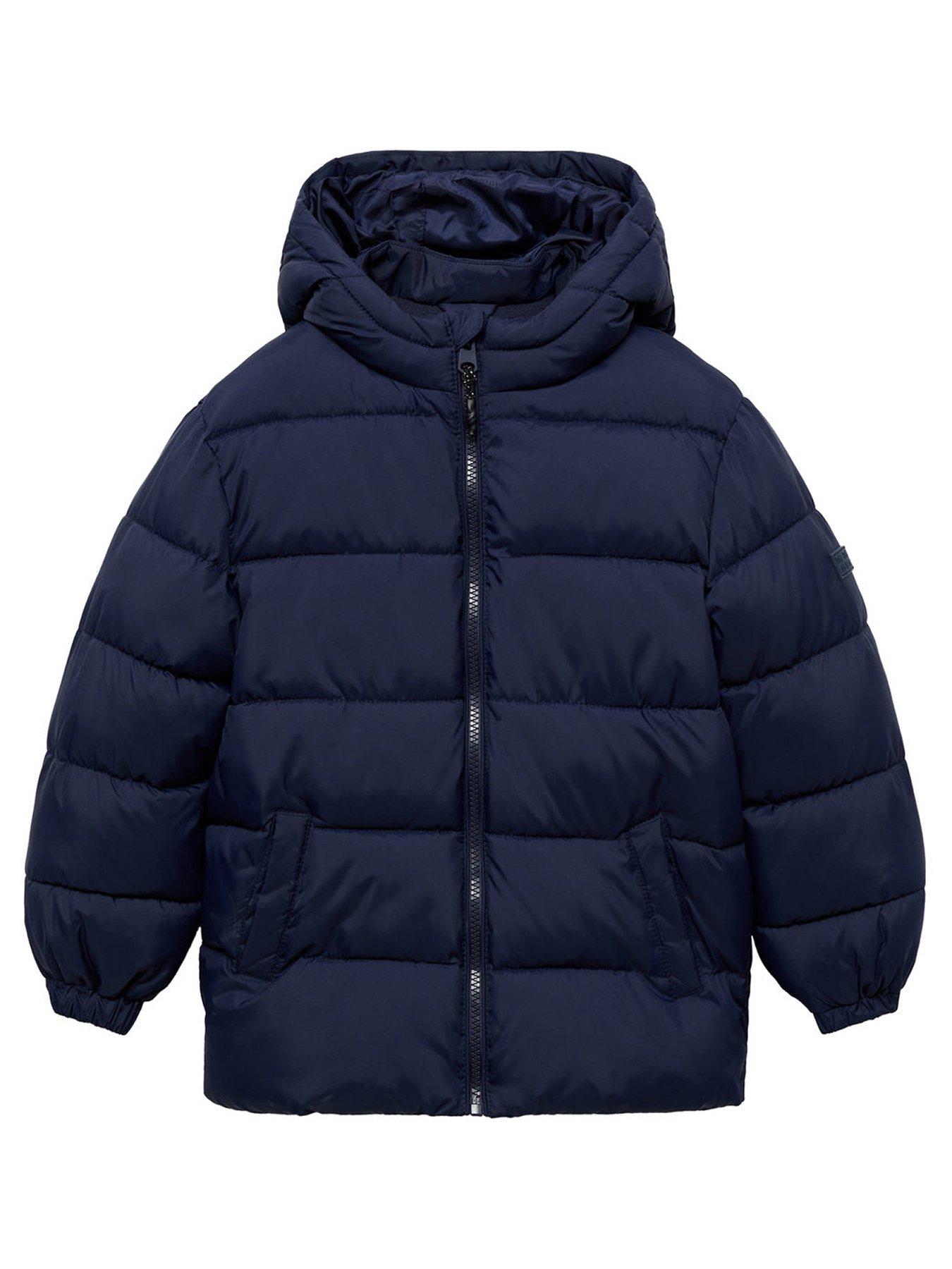 Mango Boys Longline Padded Coat Navy Very