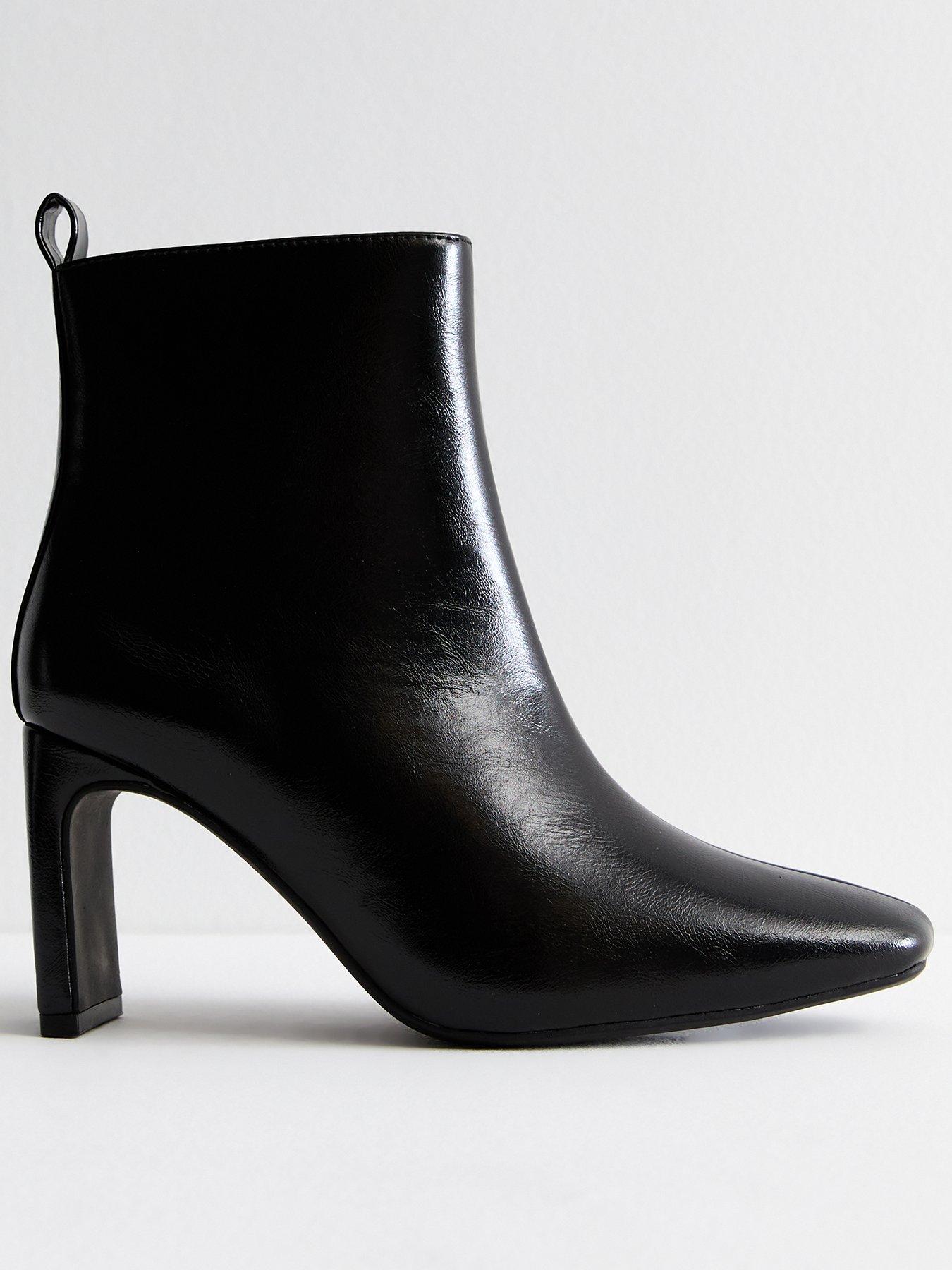new look heeled boots - black