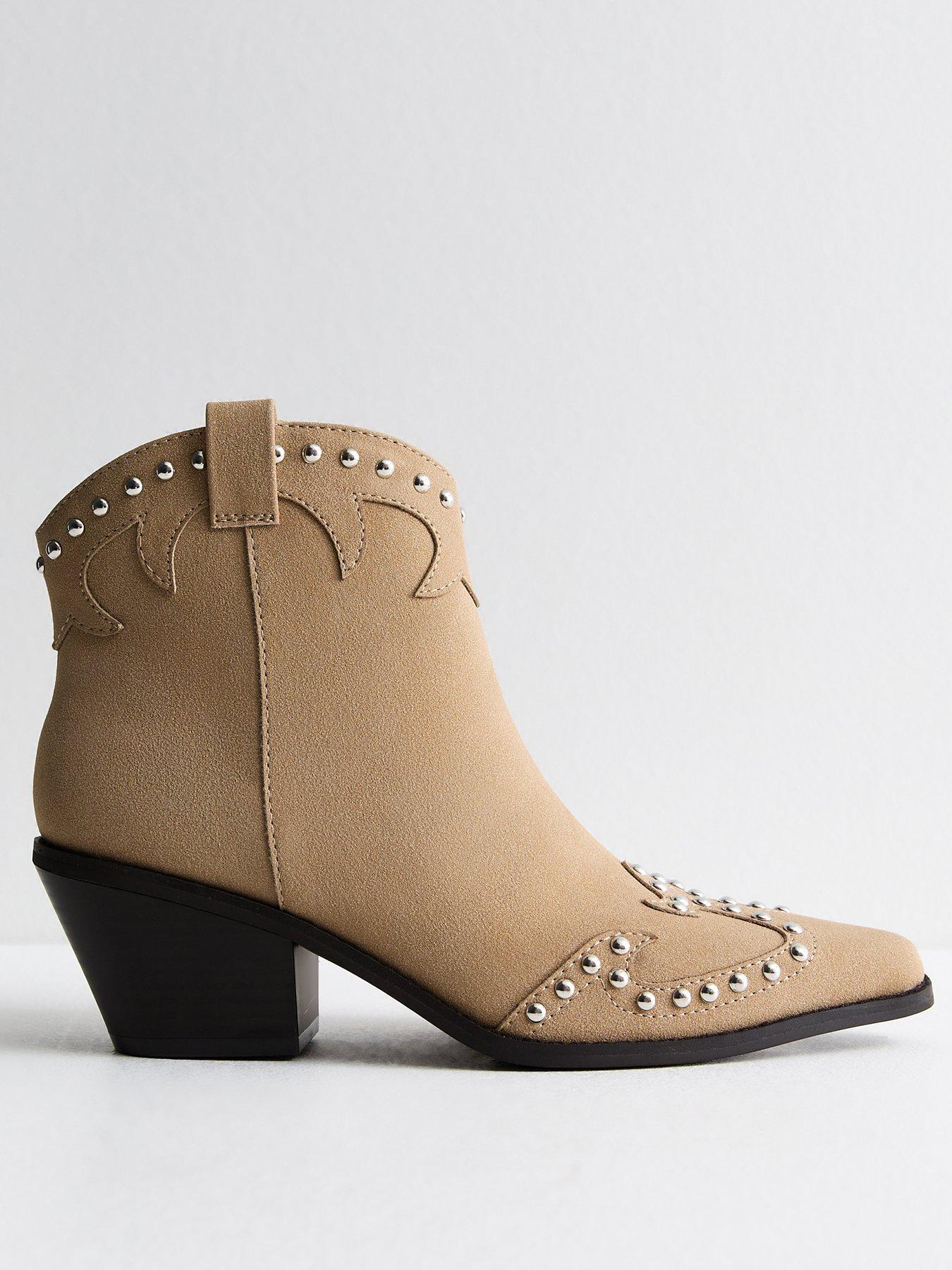 New Look Tan Studded Western Ankle Boots Very