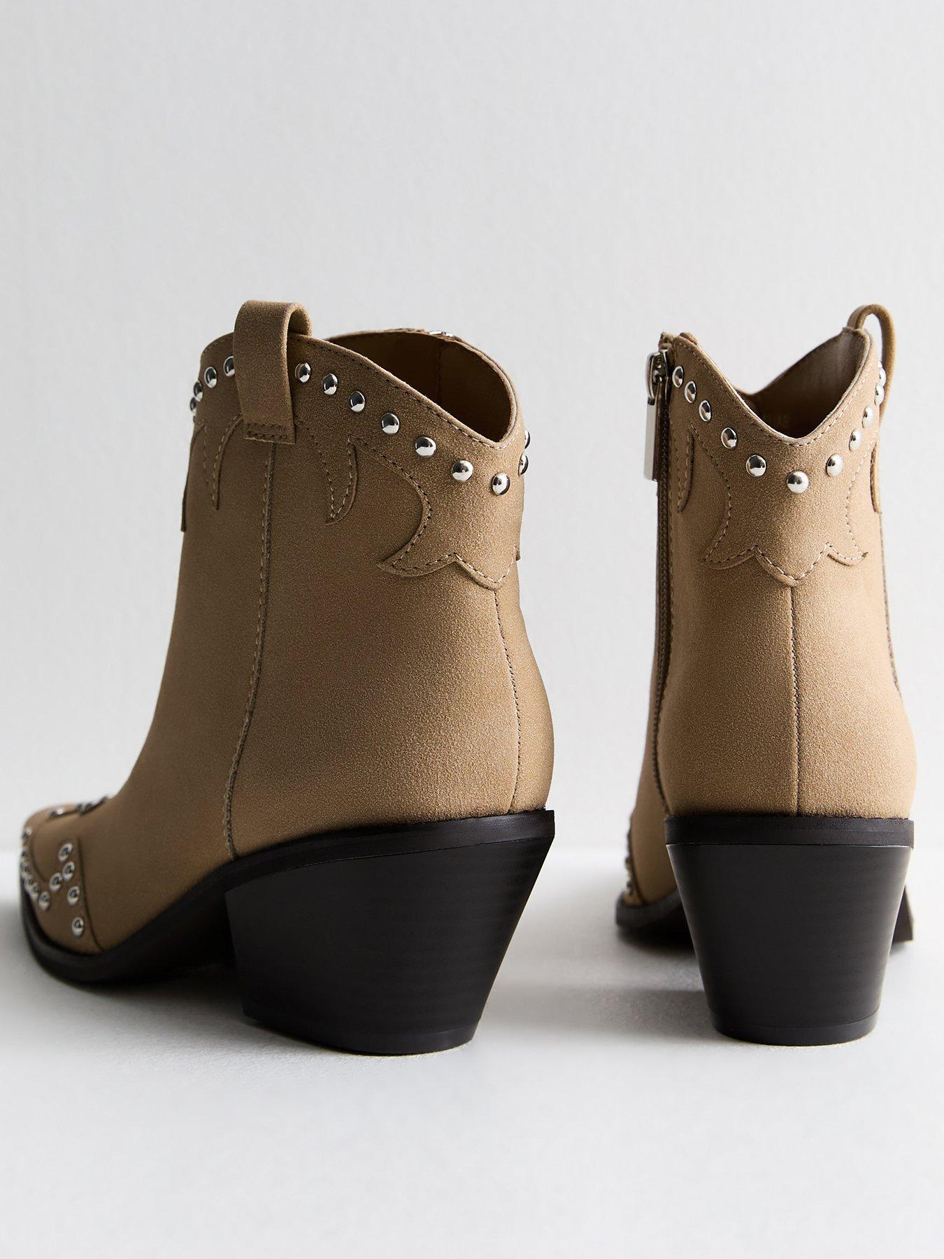 Studded western ankle boots hotsell