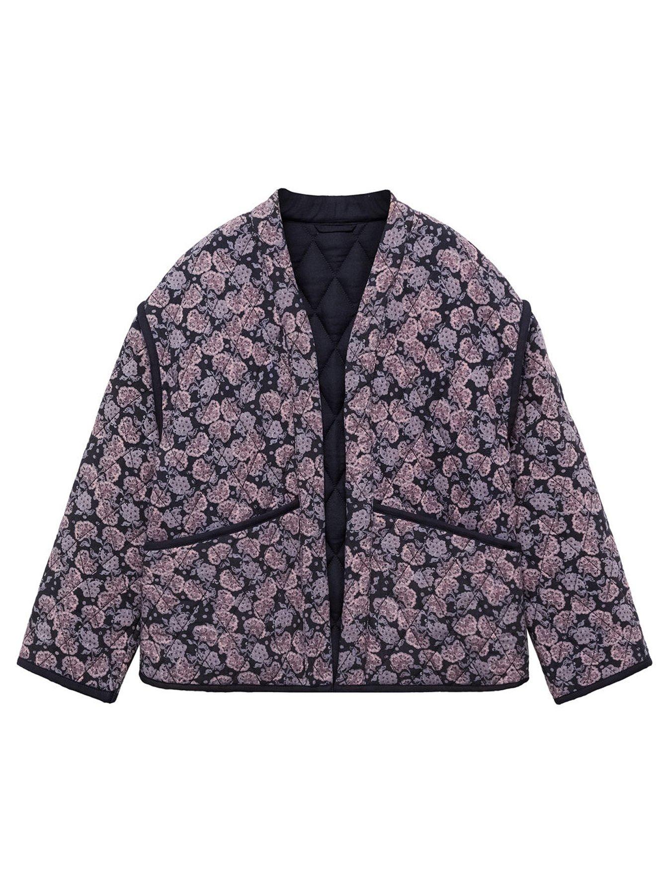 Girls Printed Jacket Purple