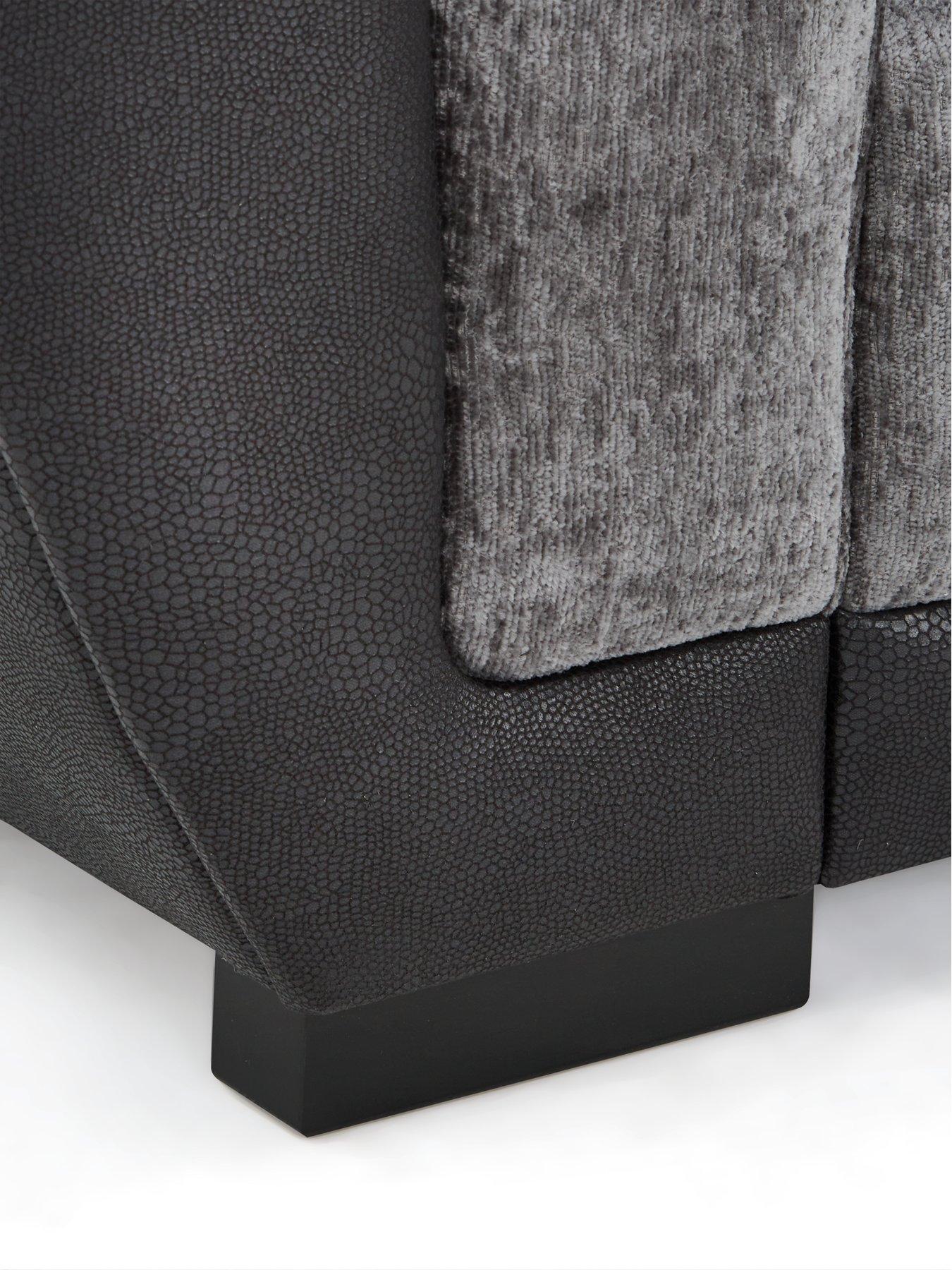 Image 4 of 7 of The Very Collection Lana Fabric/Faux Leather 2 Seater Scatterback Sofa - Grey&nbsp;- FSC Certified