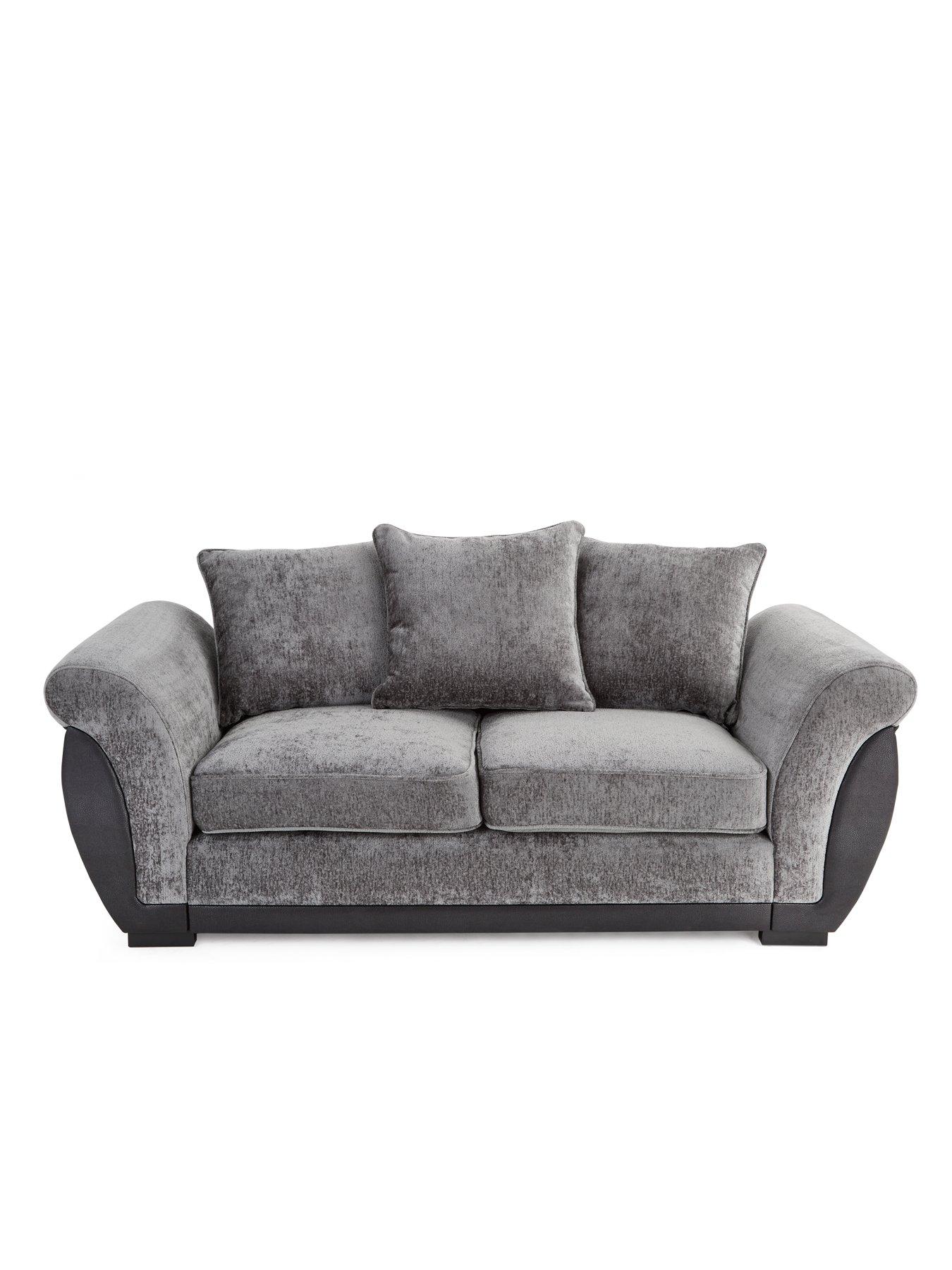 Image 7 of 7 of The Very Collection Lana Fabric/Faux Leather 2 Seater Scatterback Sofa - Grey&nbsp;- FSC Certified