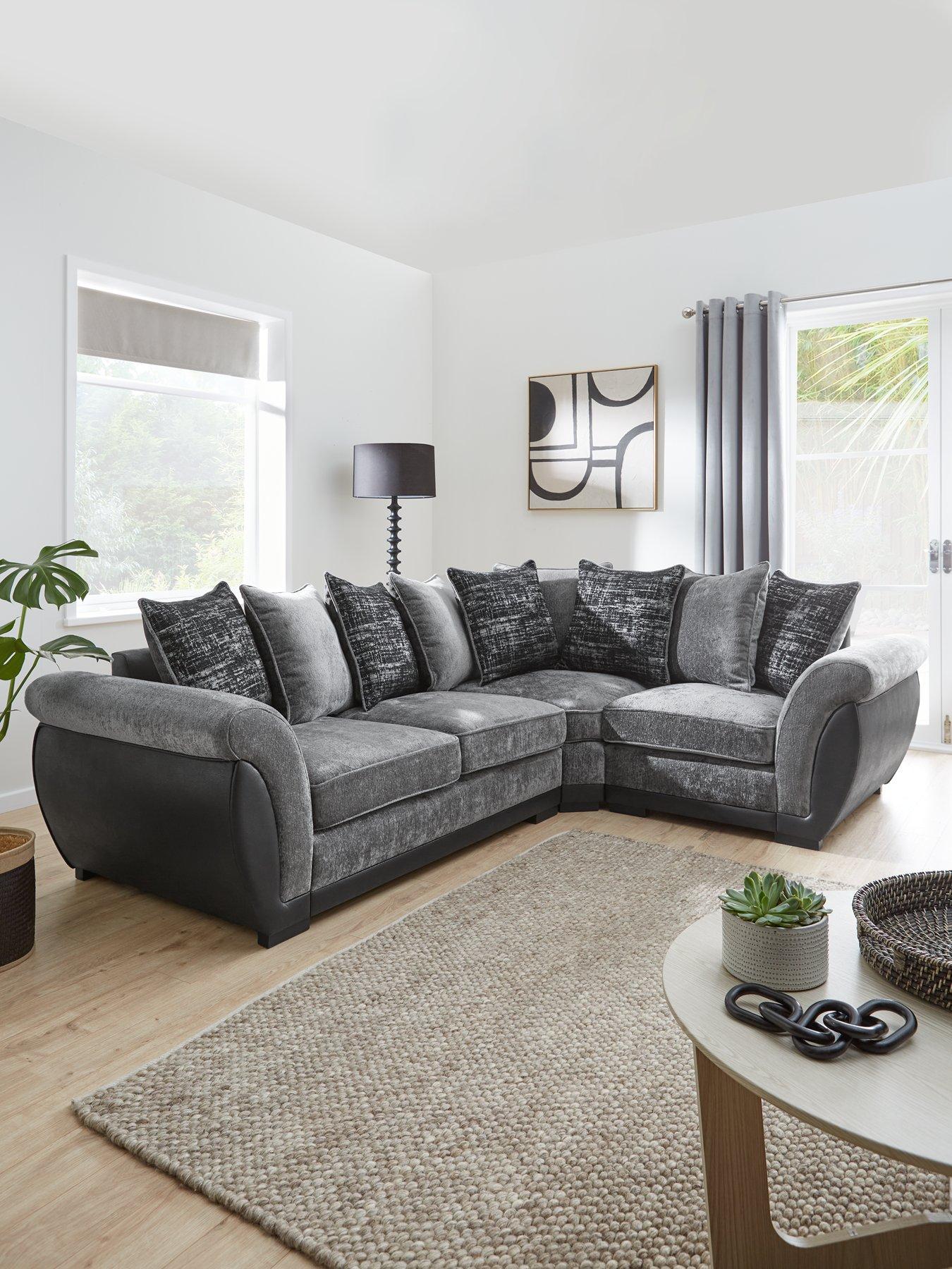 Image 1 of 7 of The Very Collection Lana Fabric and Faux Leather Right&nbsp;Hand Corner Group&nbsp;- FSC Certified