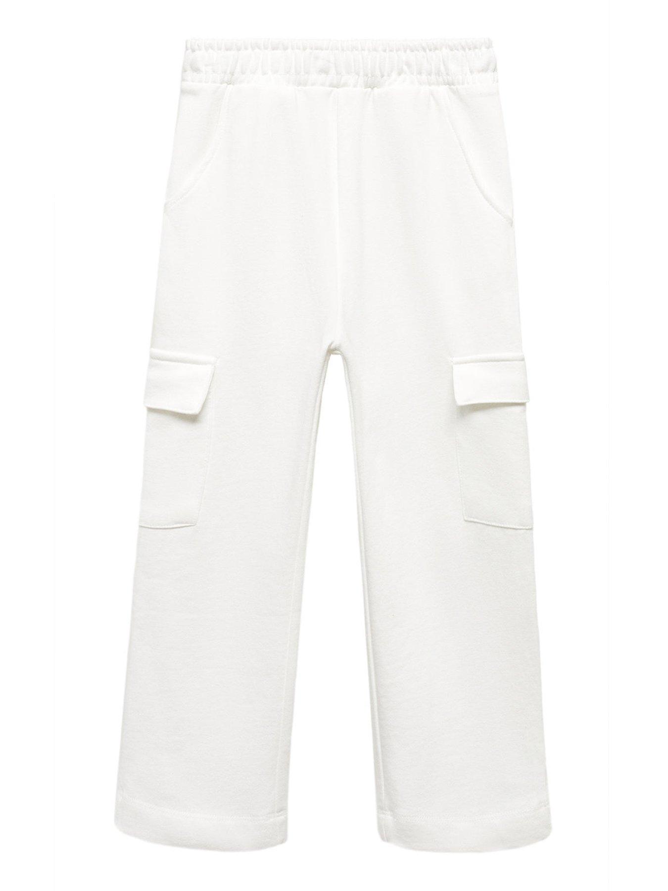 undefined Girls Straight Cargo Joggers - Cream