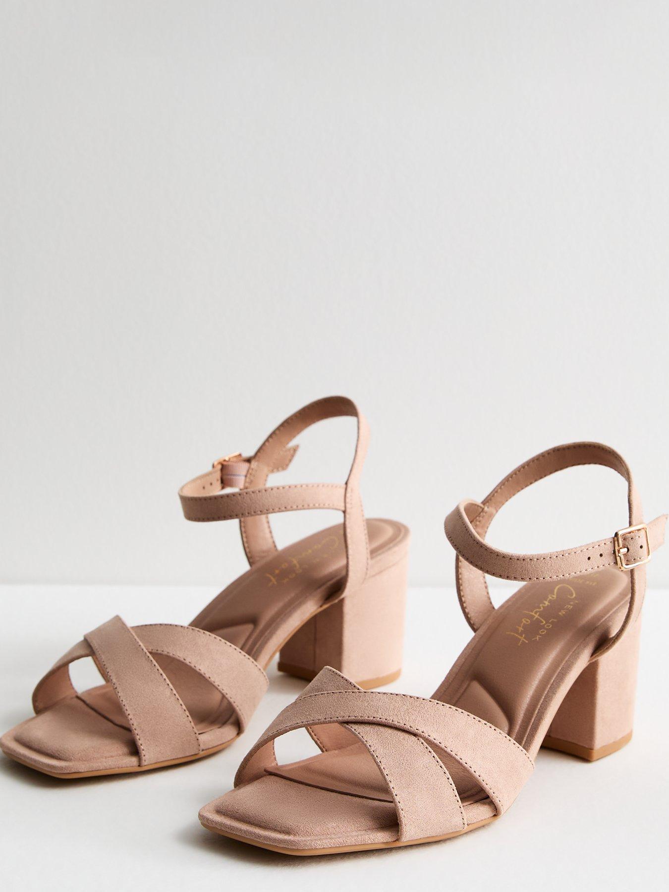 Pink block heels wide fit on sale