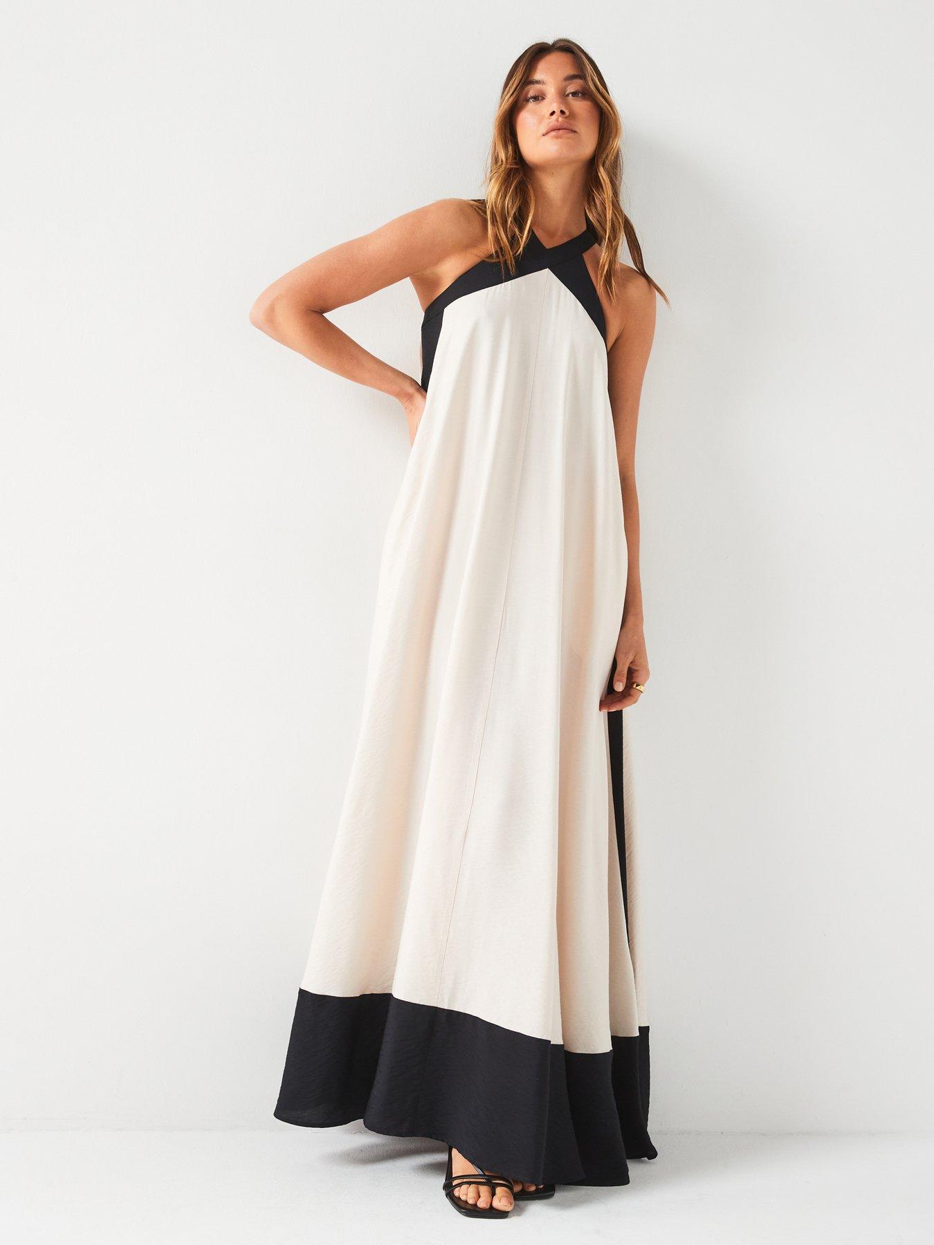 undefined Sleeveless Colour Block Volume Maxi Dress - Multi