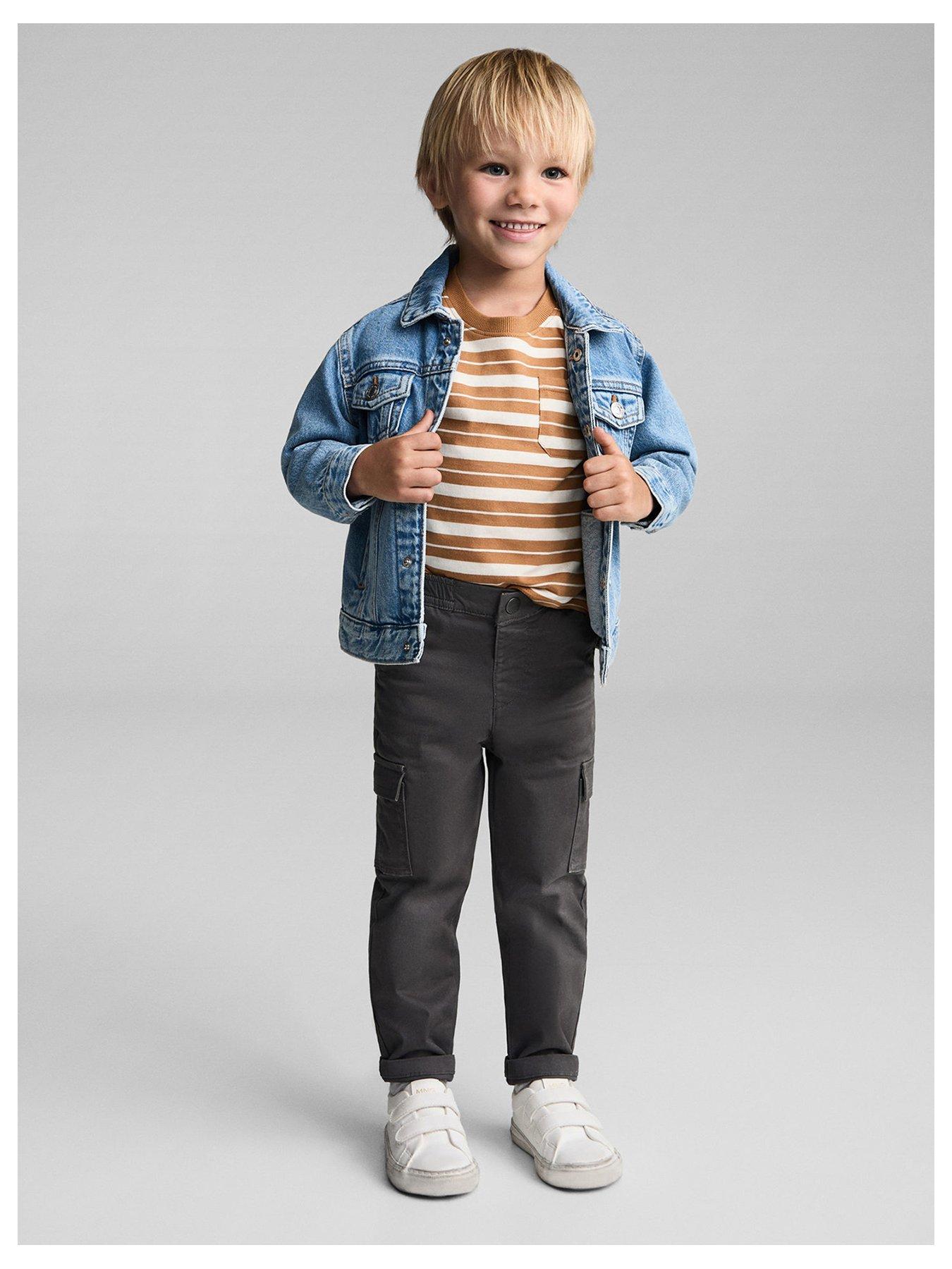 undefined Younger Boys Cargo Trousers - Dark Grey