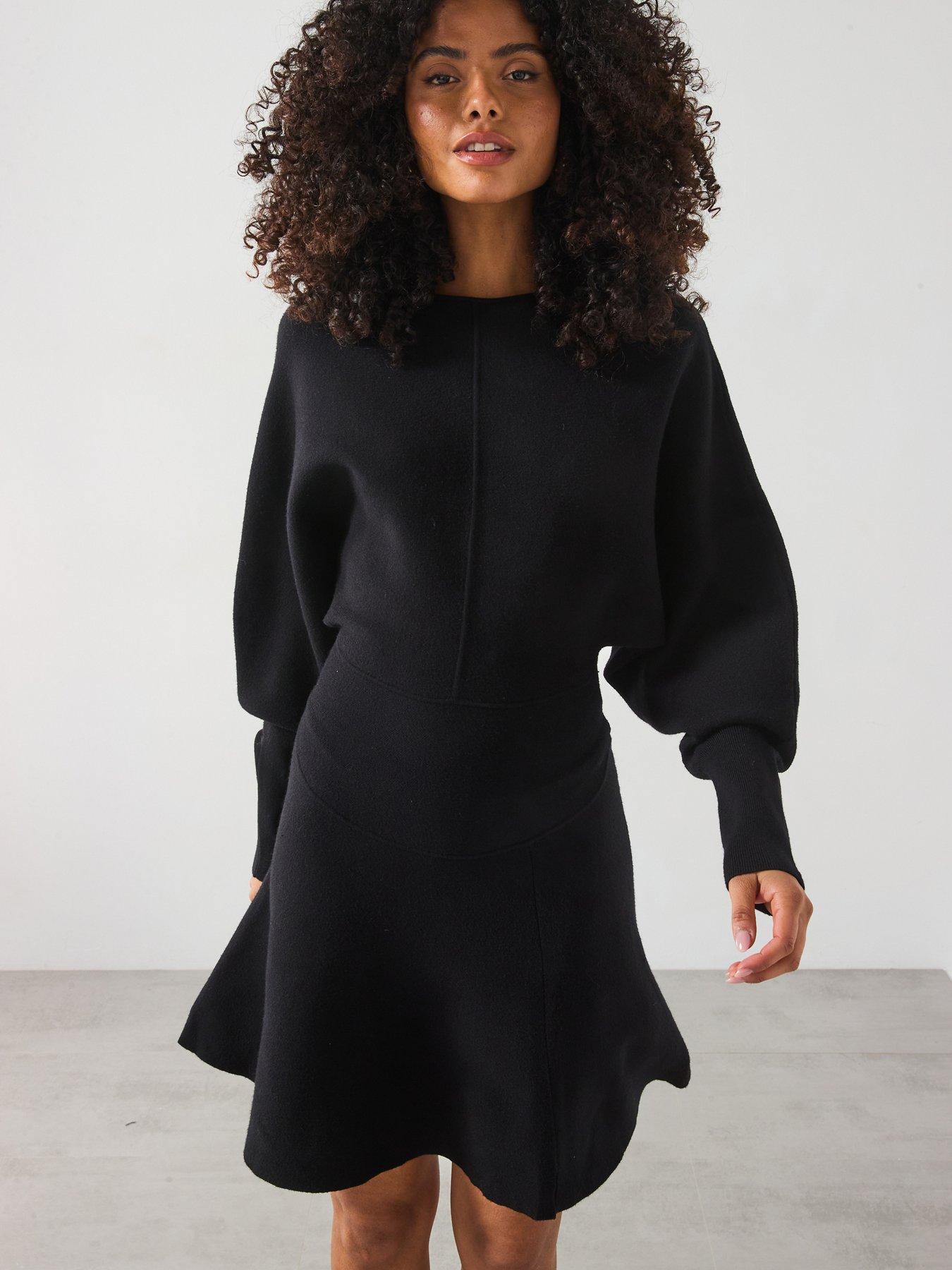 undefined Batwing Compact Knit Skater - Black