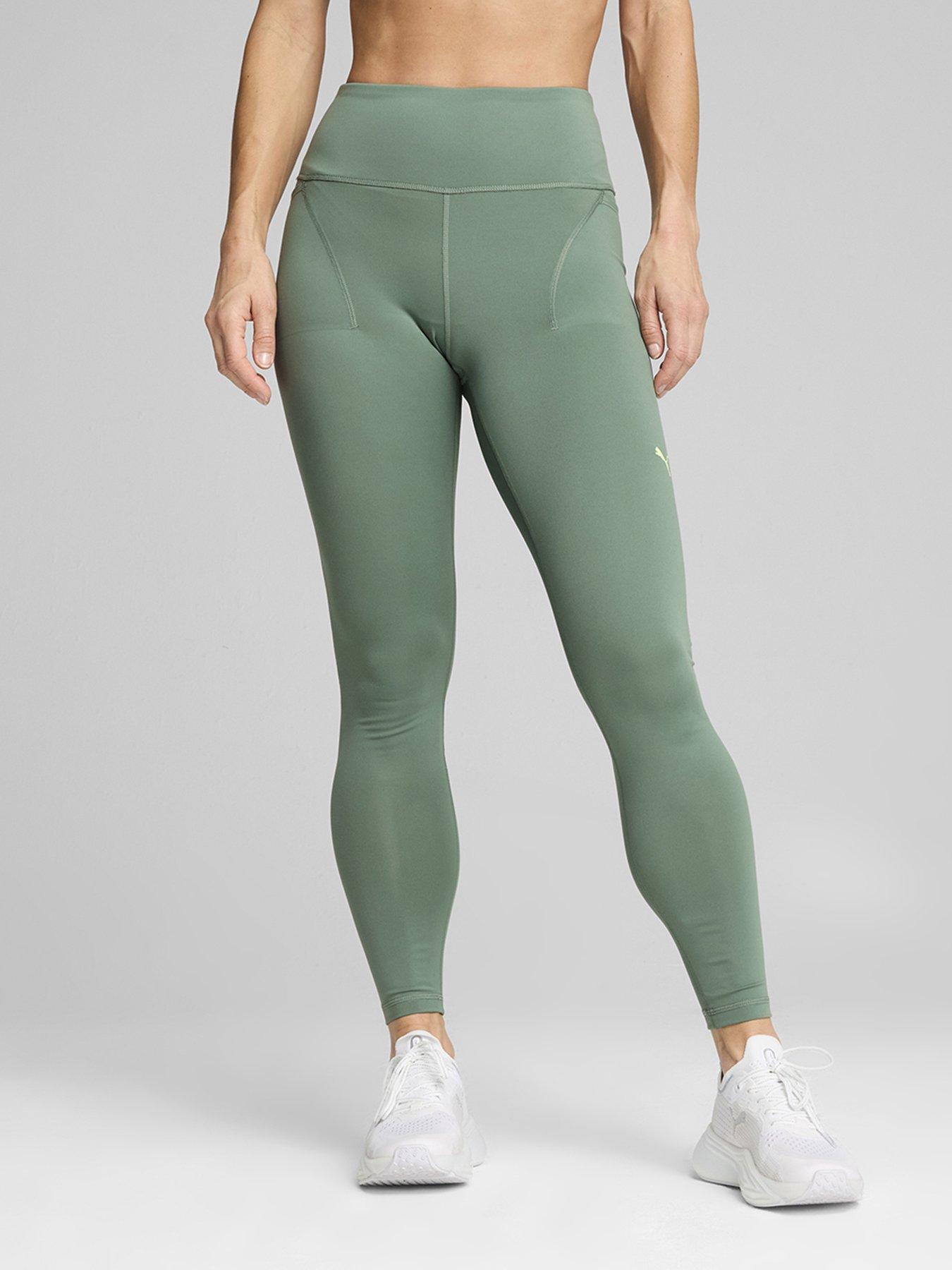 Puma Womens Training Cloudspun High Waisted Full Length Tights Green Very